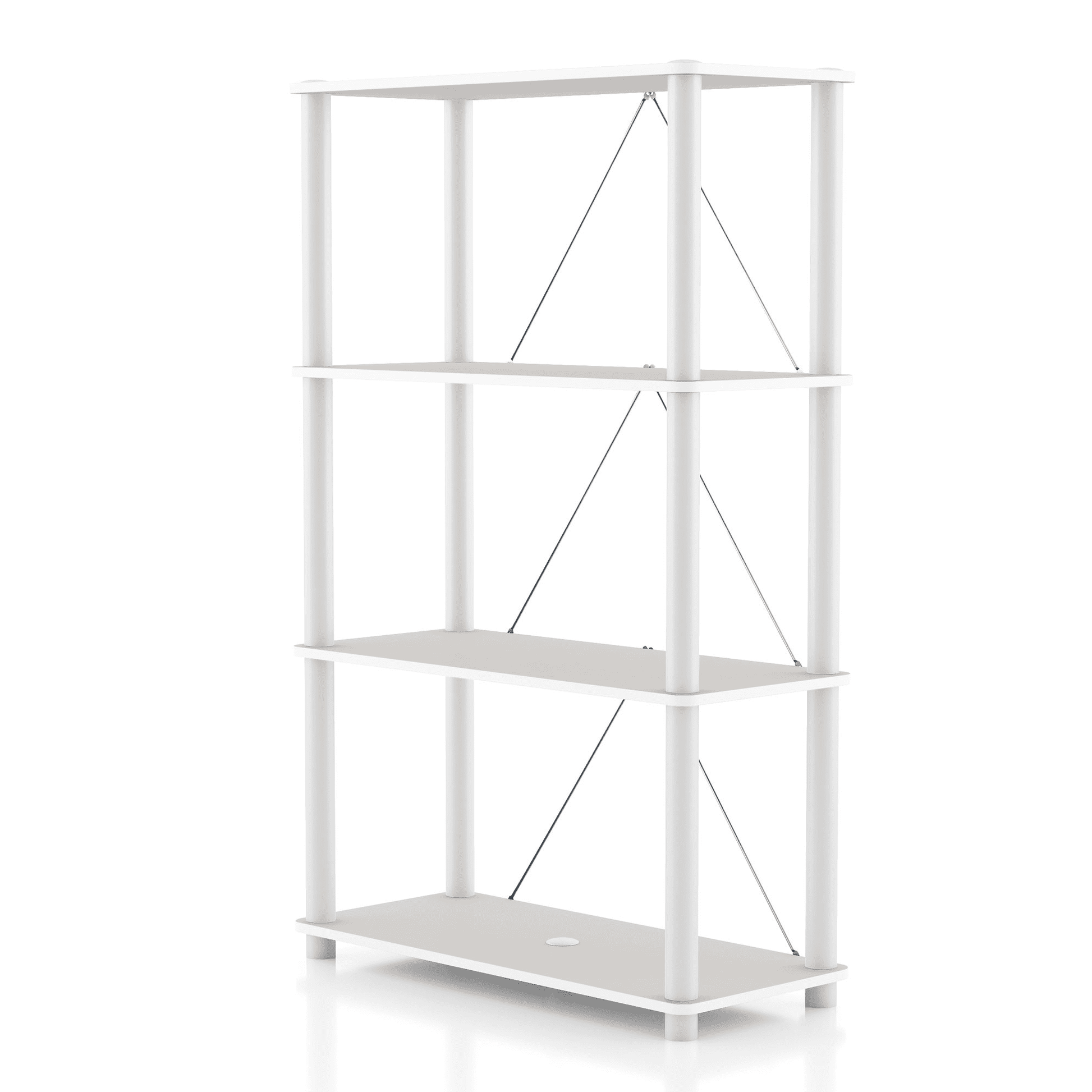 Furniture of America Brooks Adult Open Display Shelf Bookcase, 4-Tier 27-inch Shelves, Greige
