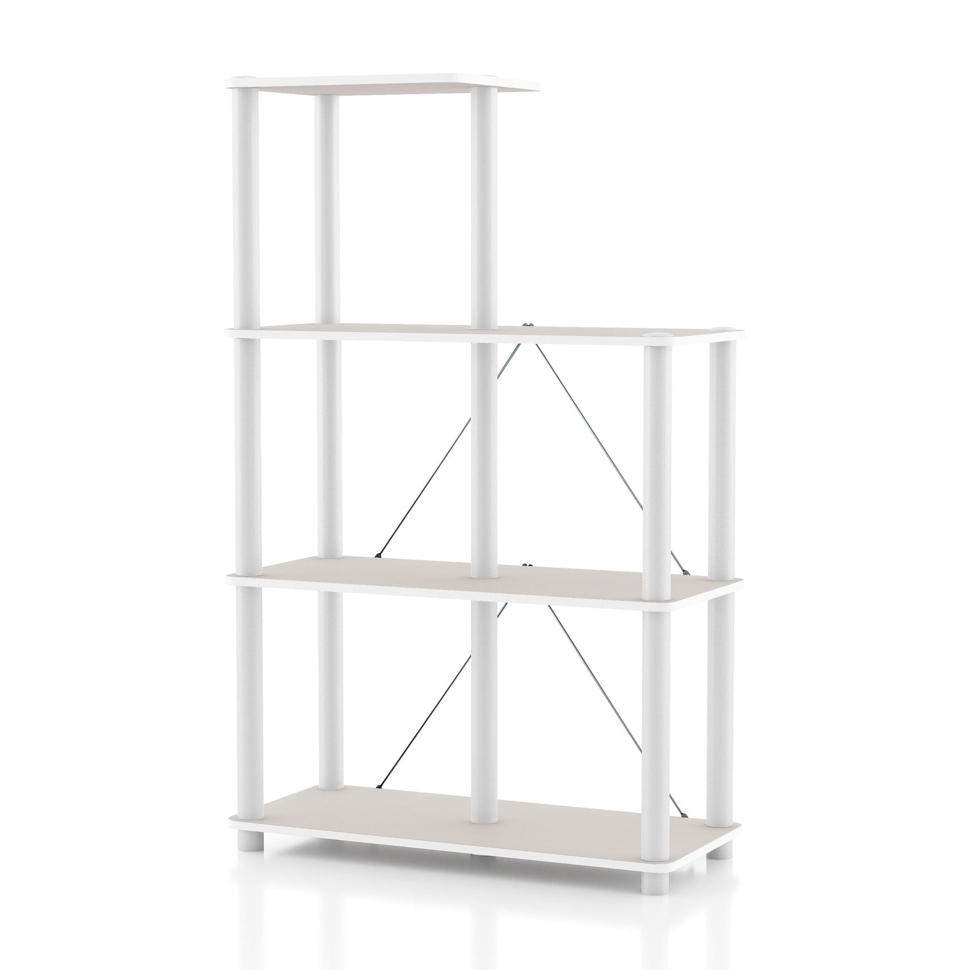 Furniture of America Brooks Adult Open Display Shelf Bookcase, 5-Cube Shelves, Greige
