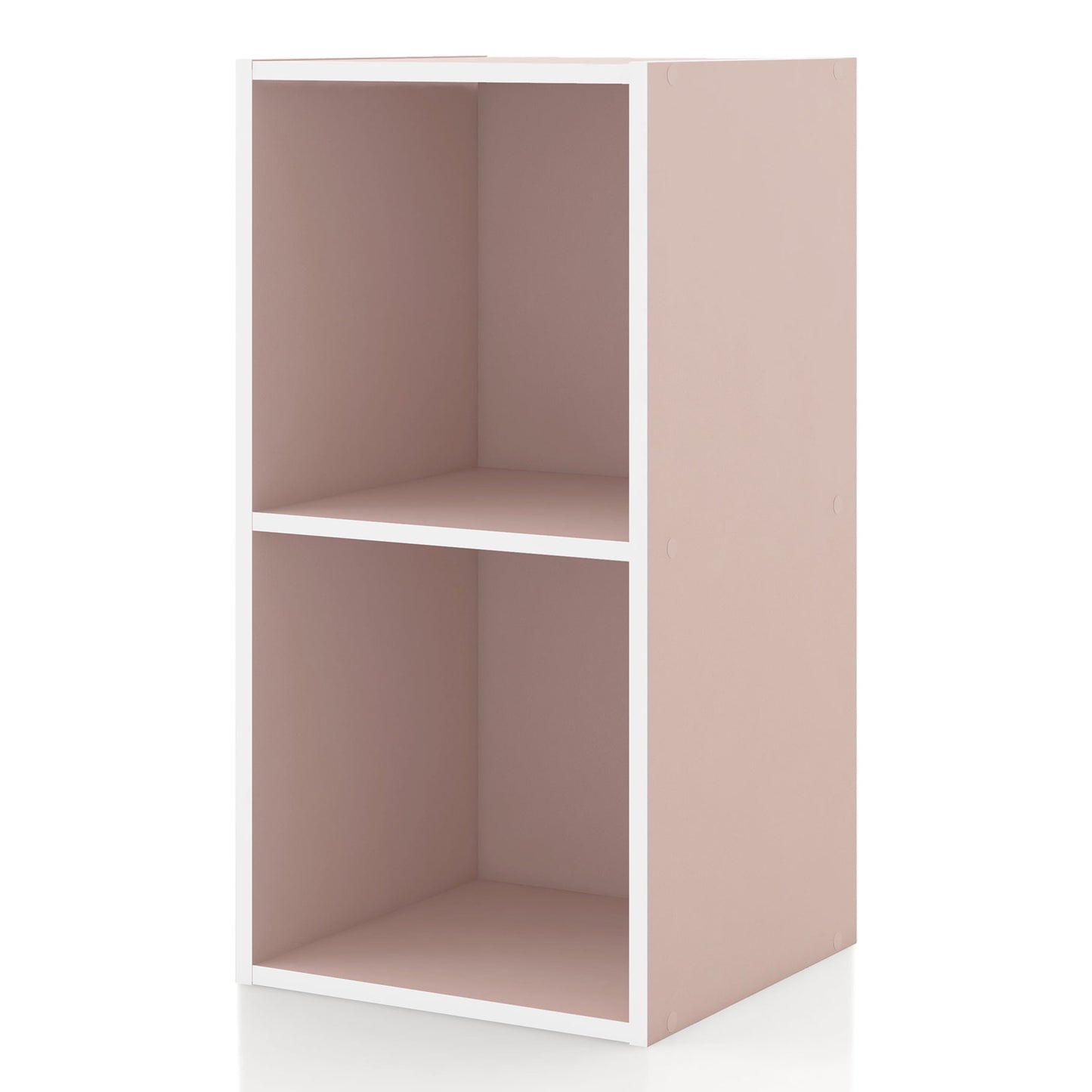 Furniture of America Brooks Stackable 2-Cube Wood Light Pink Kids Bookcase