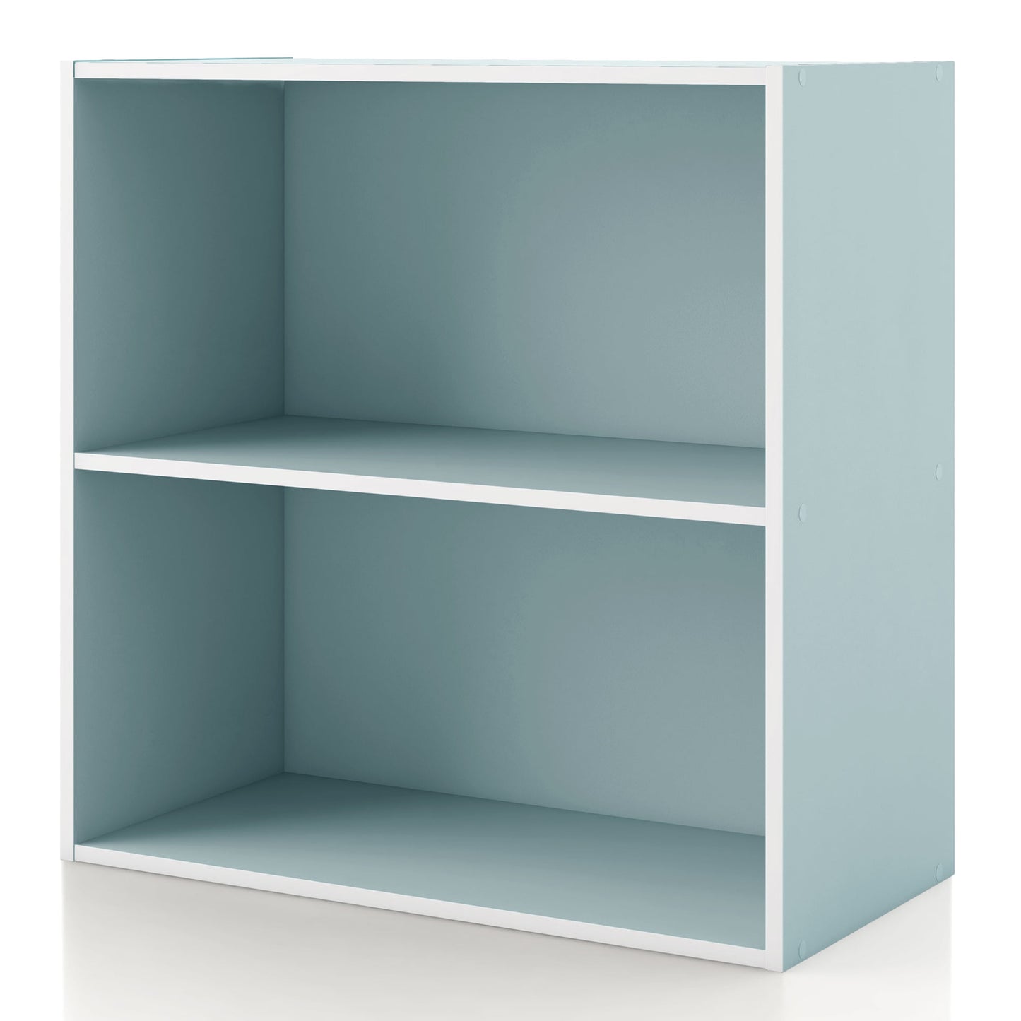 Furniture of America Brooks Stackable 2-Tier Wood Steel Blue Bookcase
