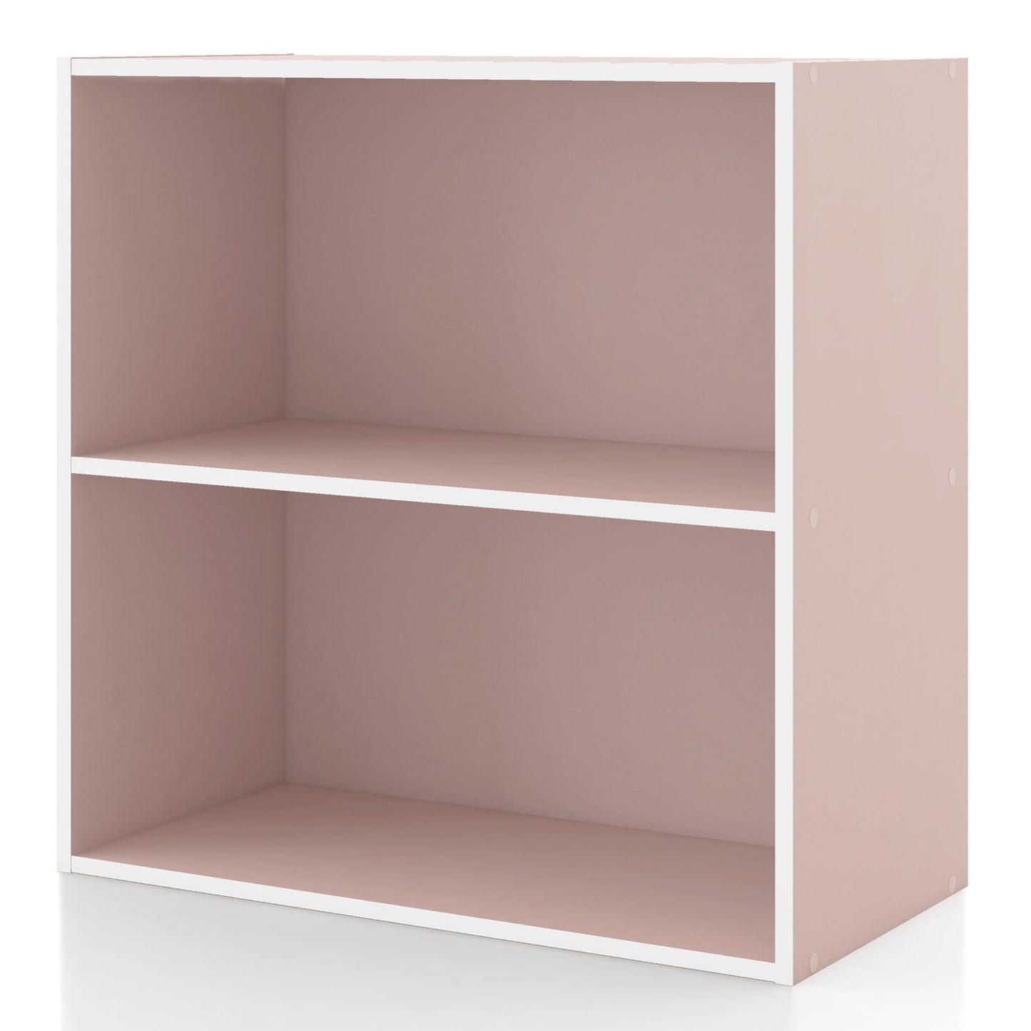 Furniture of America Brooks Stackable 2-Tier Wood Light Pink Kids Bookcase