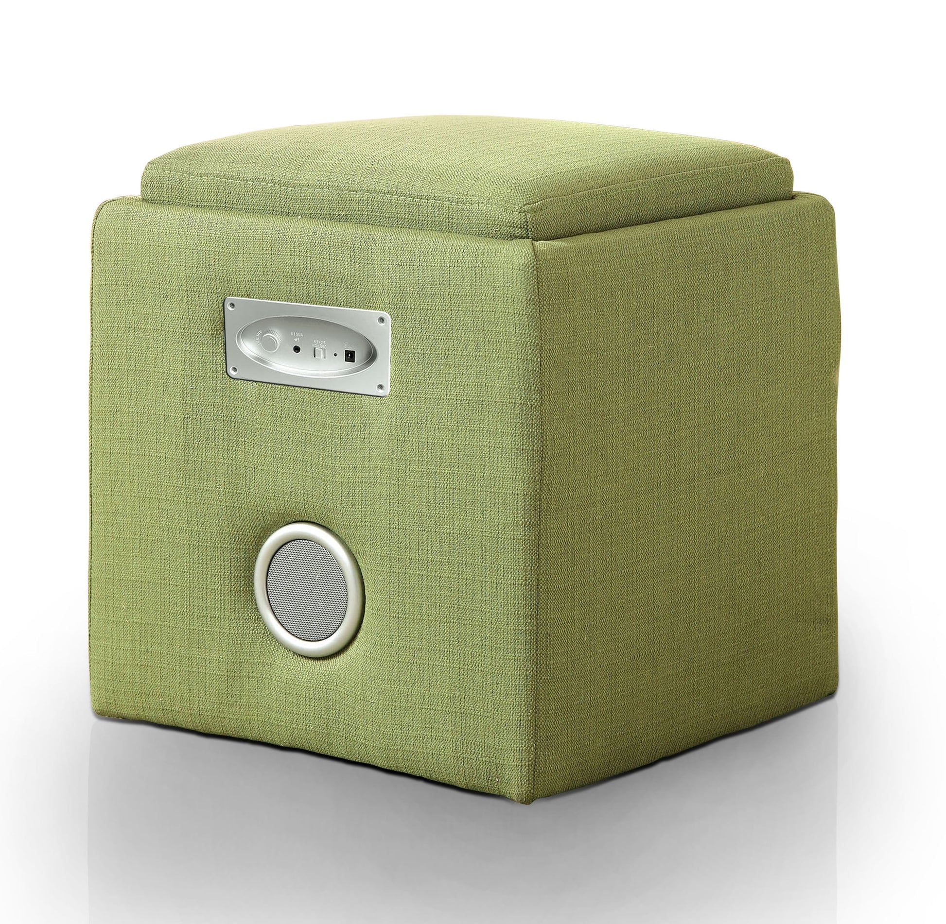 Furniture of America Contemporary Fabric Neko Speaker Ottoman, Green