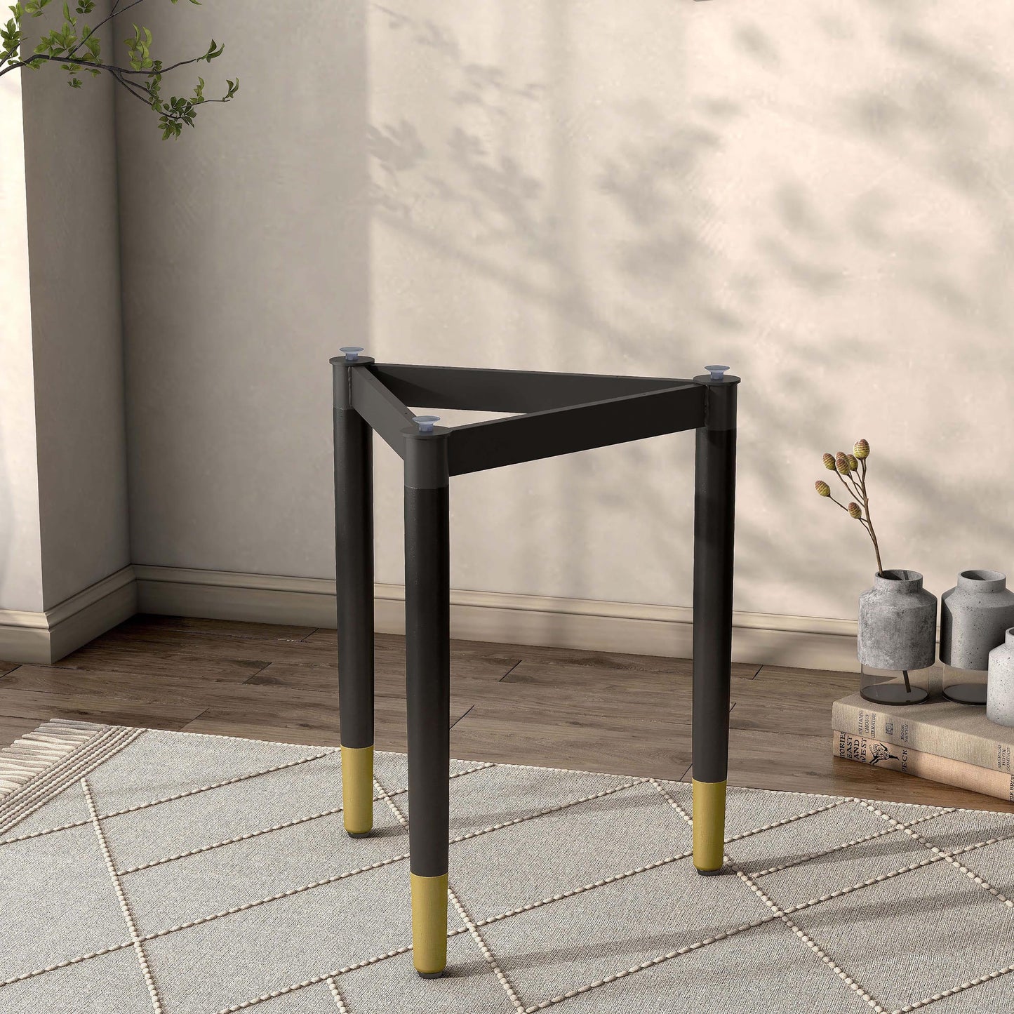 Furniture of America Modu Solid Wood Black Indoor End Table Base Legs