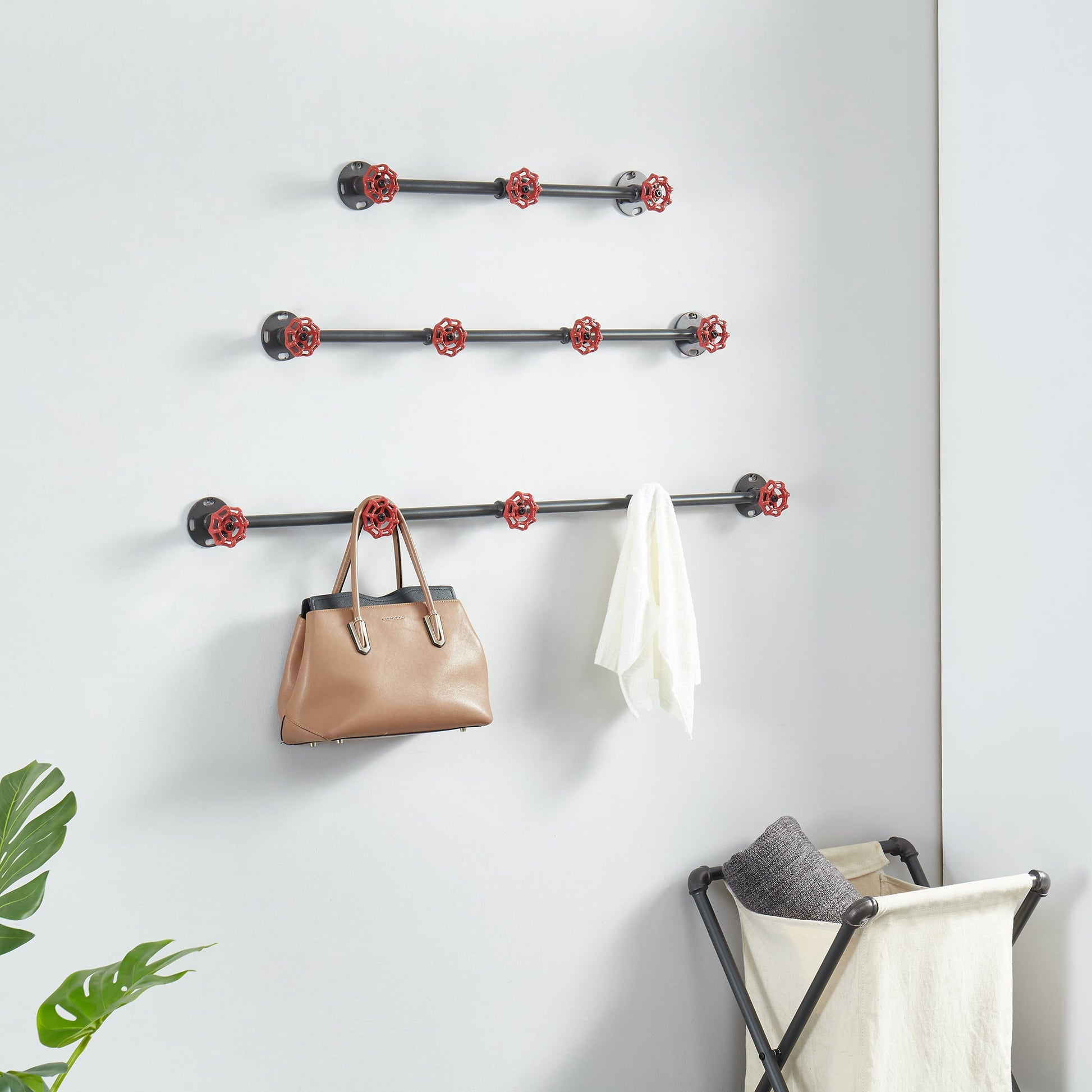 Furniture of America Stire Metal 4-Hook Coat Rack, Sand Black