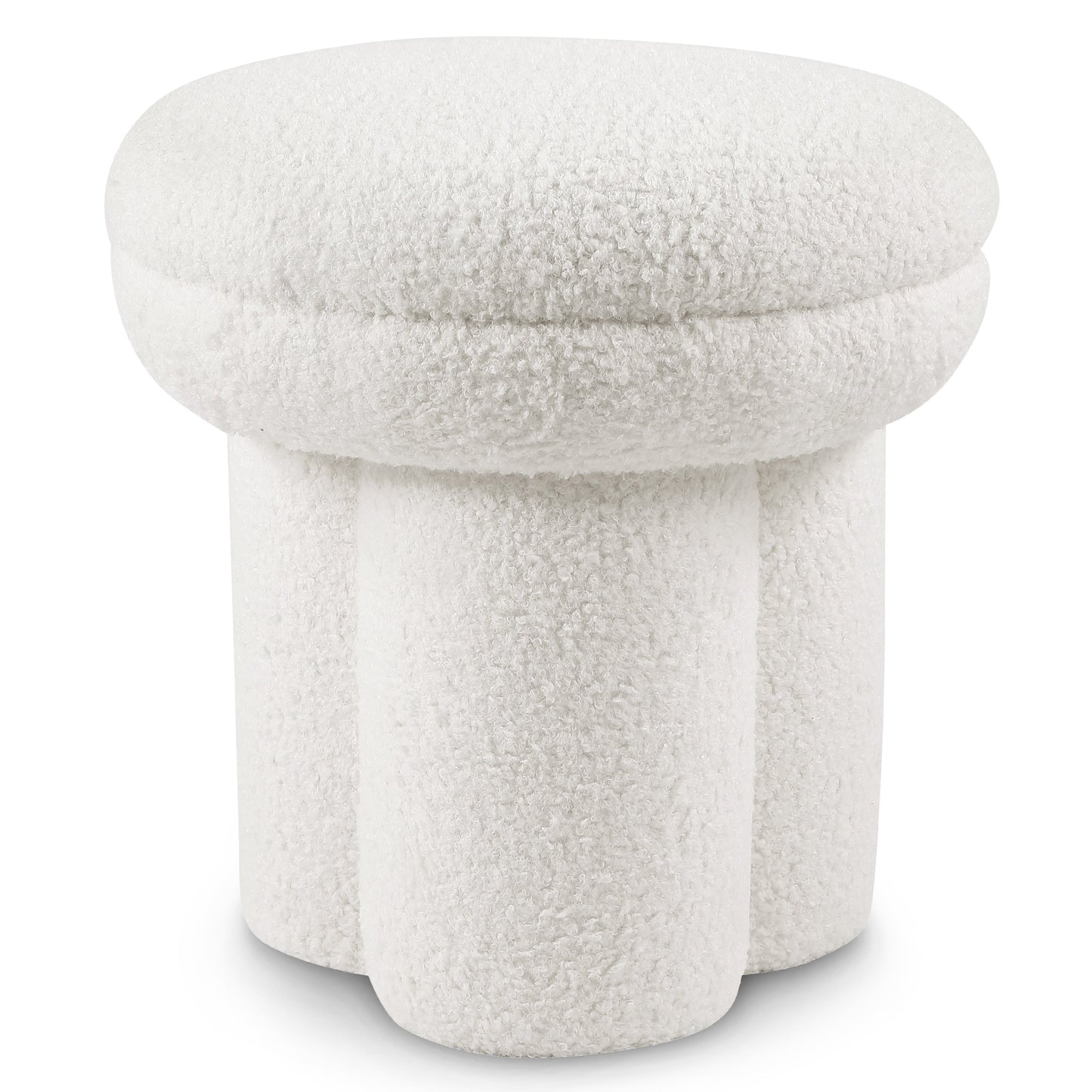 Furniture of America Thia I Modern 17.5" Upholstered Mushroom-Shape Design Stool, Beige
