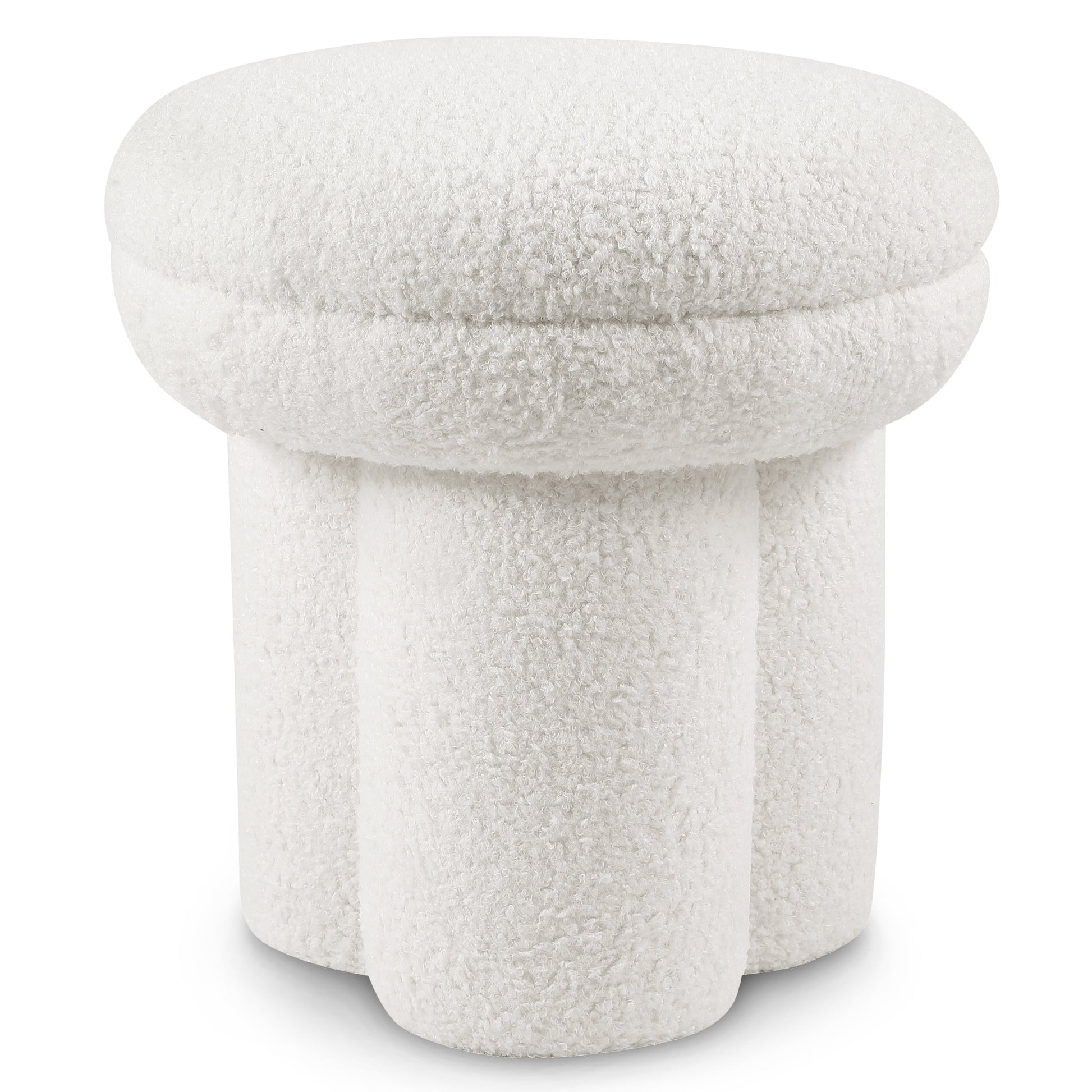 Furniture of America Thia I Modern 17.5" Upholstered Mushroom-Shape Design Stool, Beige