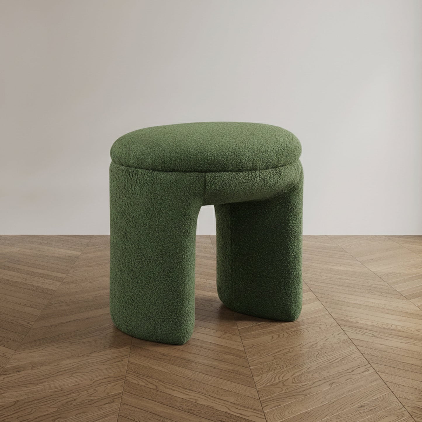 Furniture of America Thia Modern 18" Upholstered U-Shaped Stool, Green