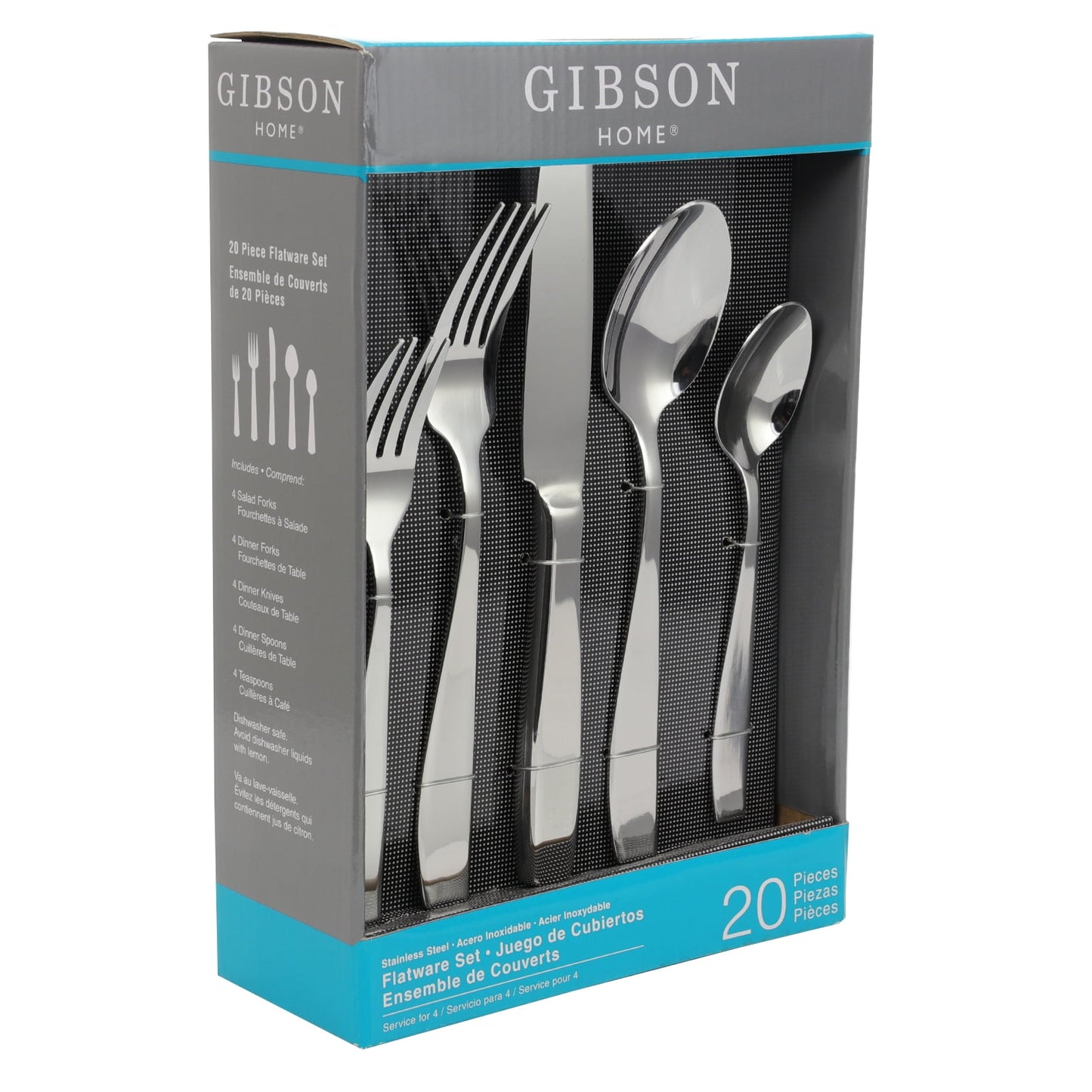 GB Home Castleford 20-Piece Stainless Steel Flatware Set