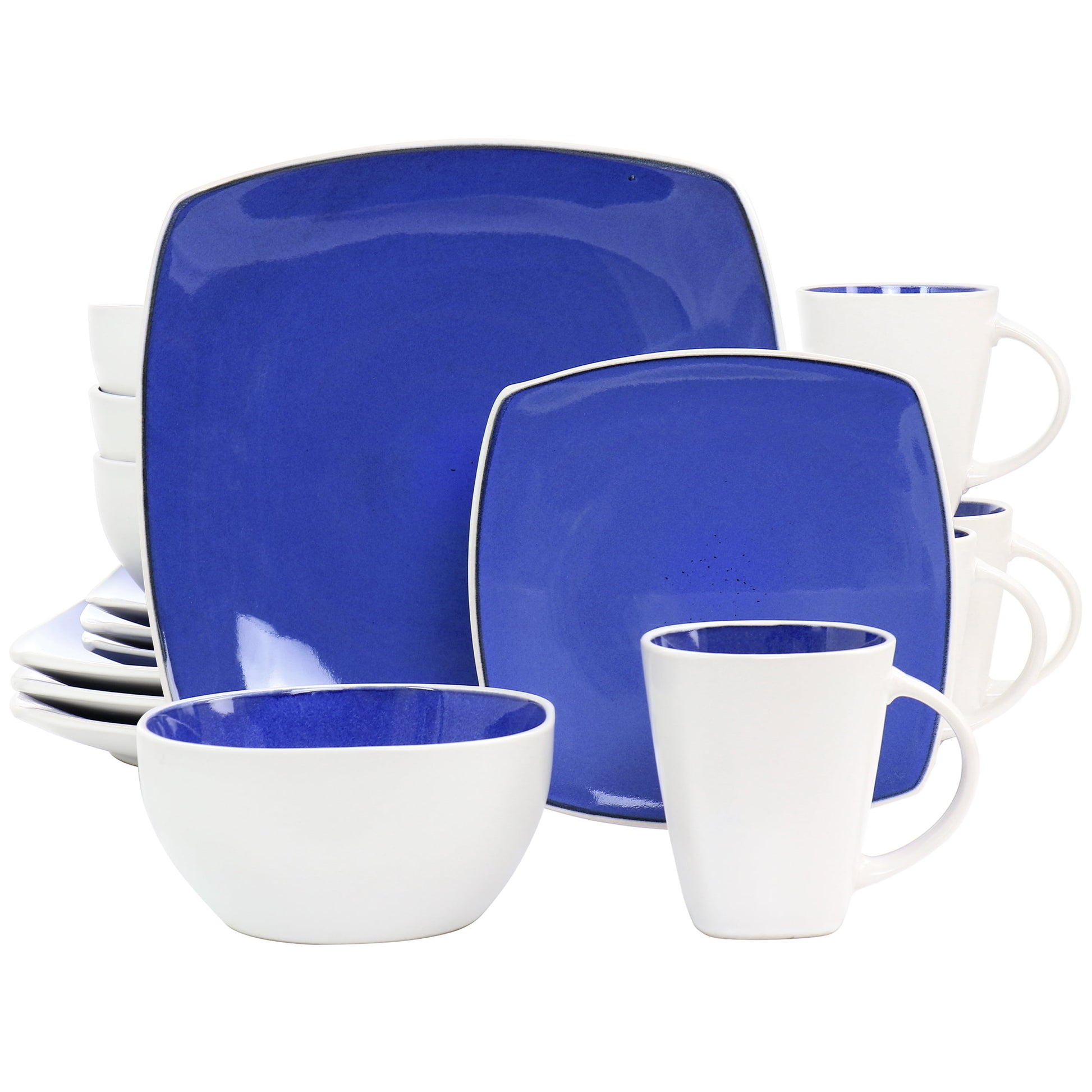 GBS Soho Lounge 16 Piece Stoneware Dinnerware Set in Cobalt