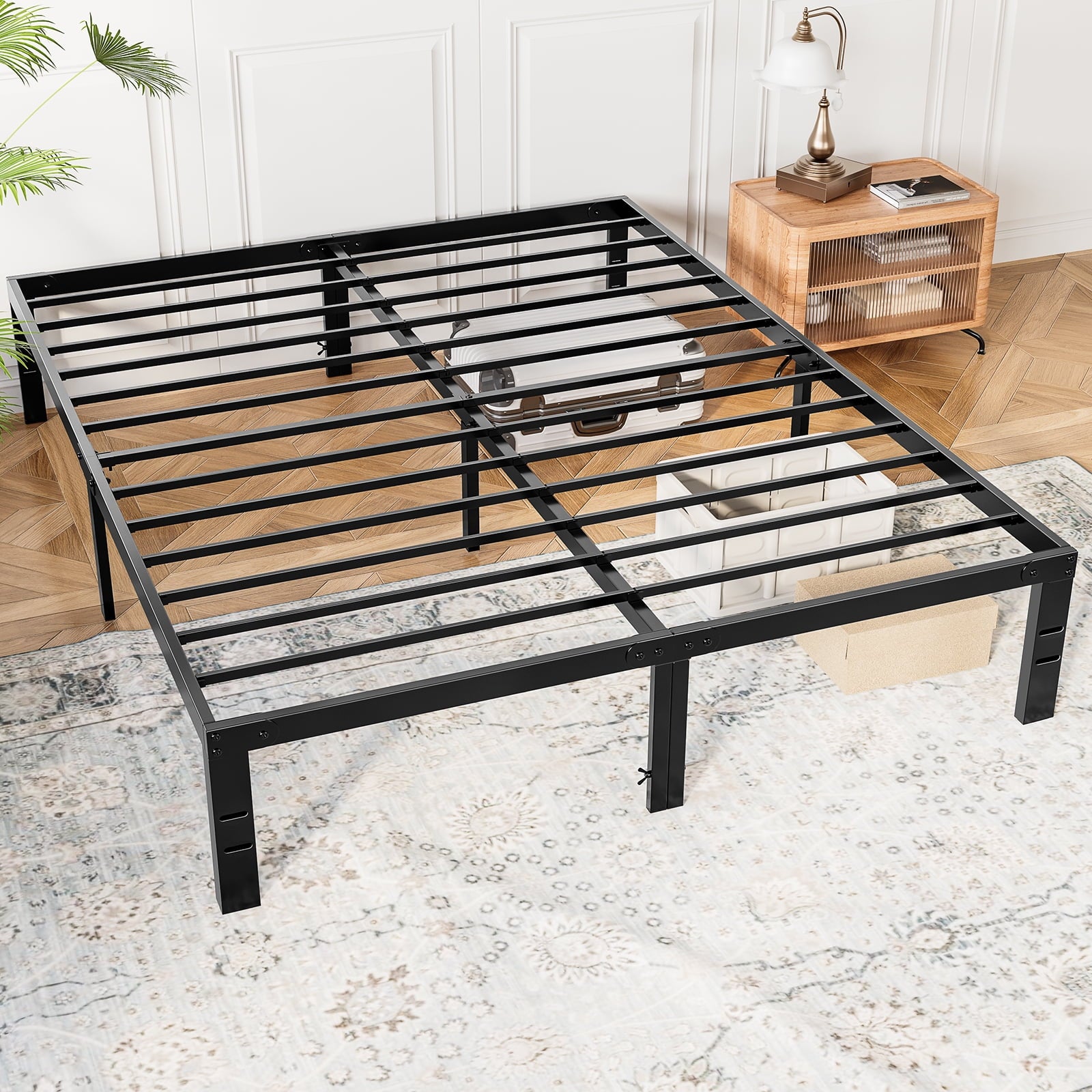 GiannaSturdy Metal Platform Bed Frame - Queen Size with 14" Under Bed Storage Space, Durable and Easy Assembly