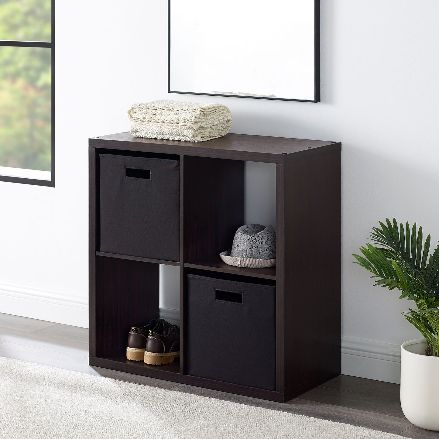 Galli 4 Cubby Storage Cabinet Espresso