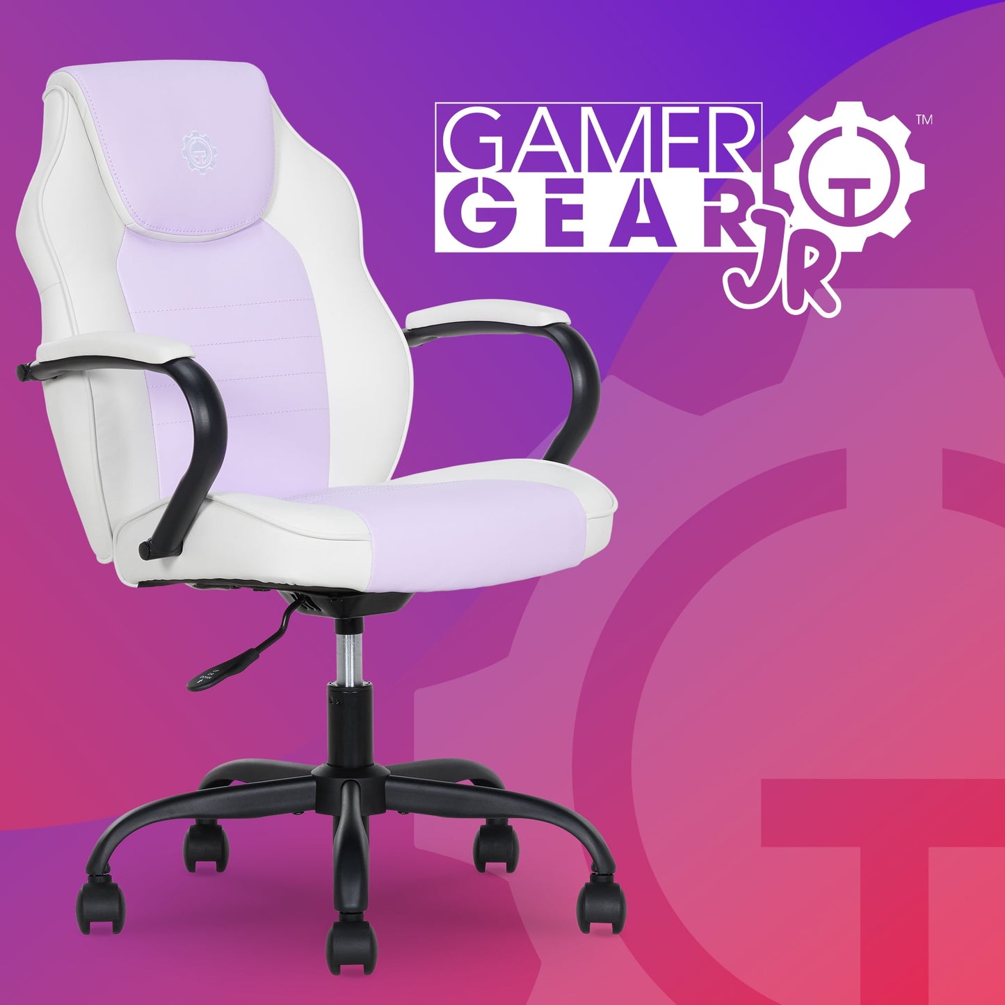 Gamer Gear Jr. Xplorer Silla de Juego y Computadora, Silla de Juego para NiÃ±os y Adolescentes con Brazos Acolchados, Altura Ajustable, Rojo y Negro