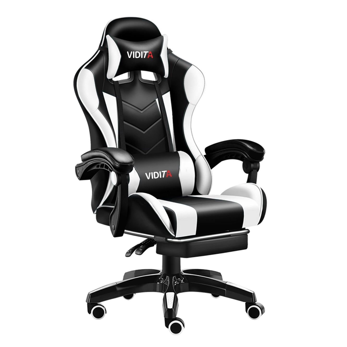 Alvantor High Back Gaming Chair with Adjustable Footrest and Lumbar Support, Black & Red