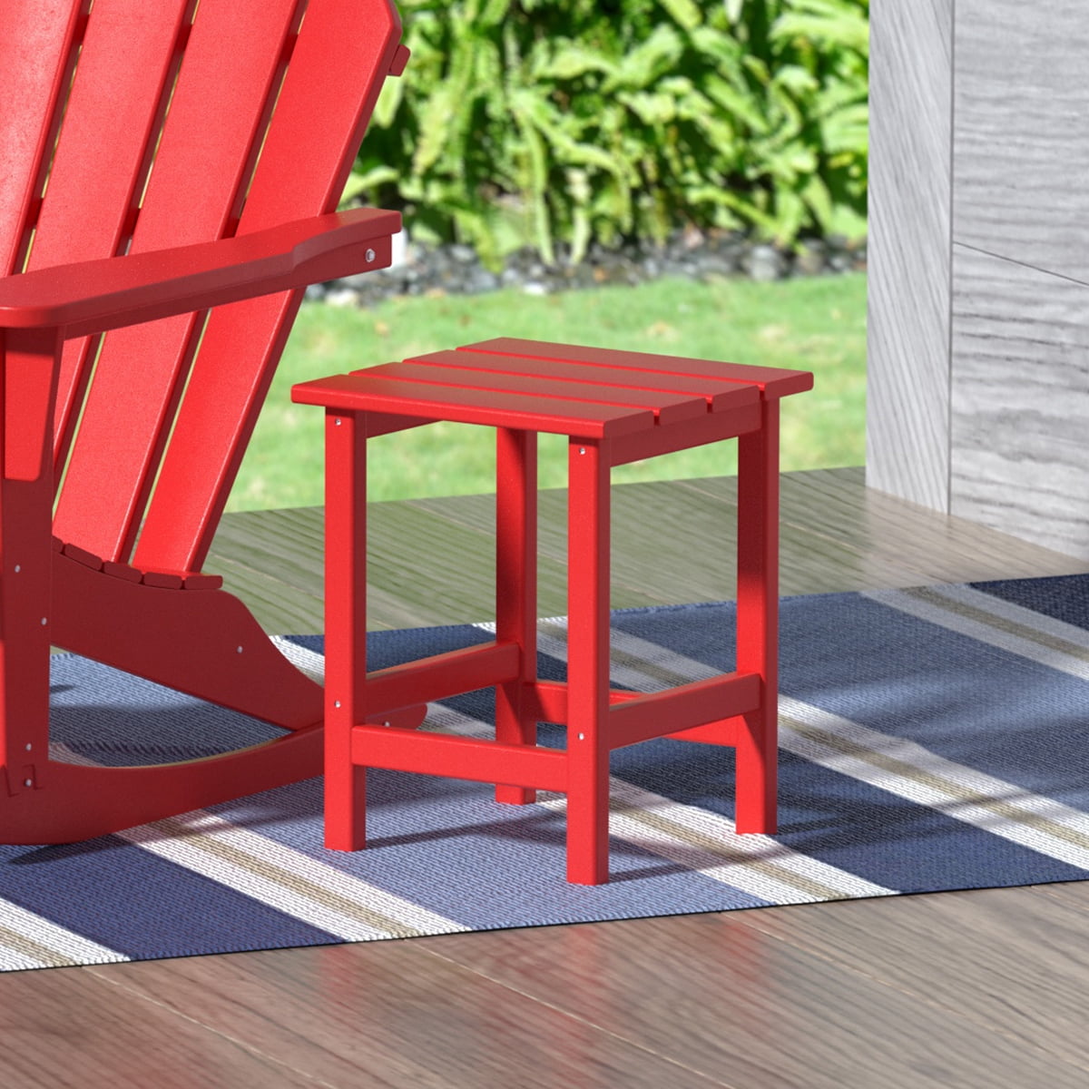 Mesa Auxiliar Adirondack Outdoor de PlÃ¡stico GARDEN Square, Gris