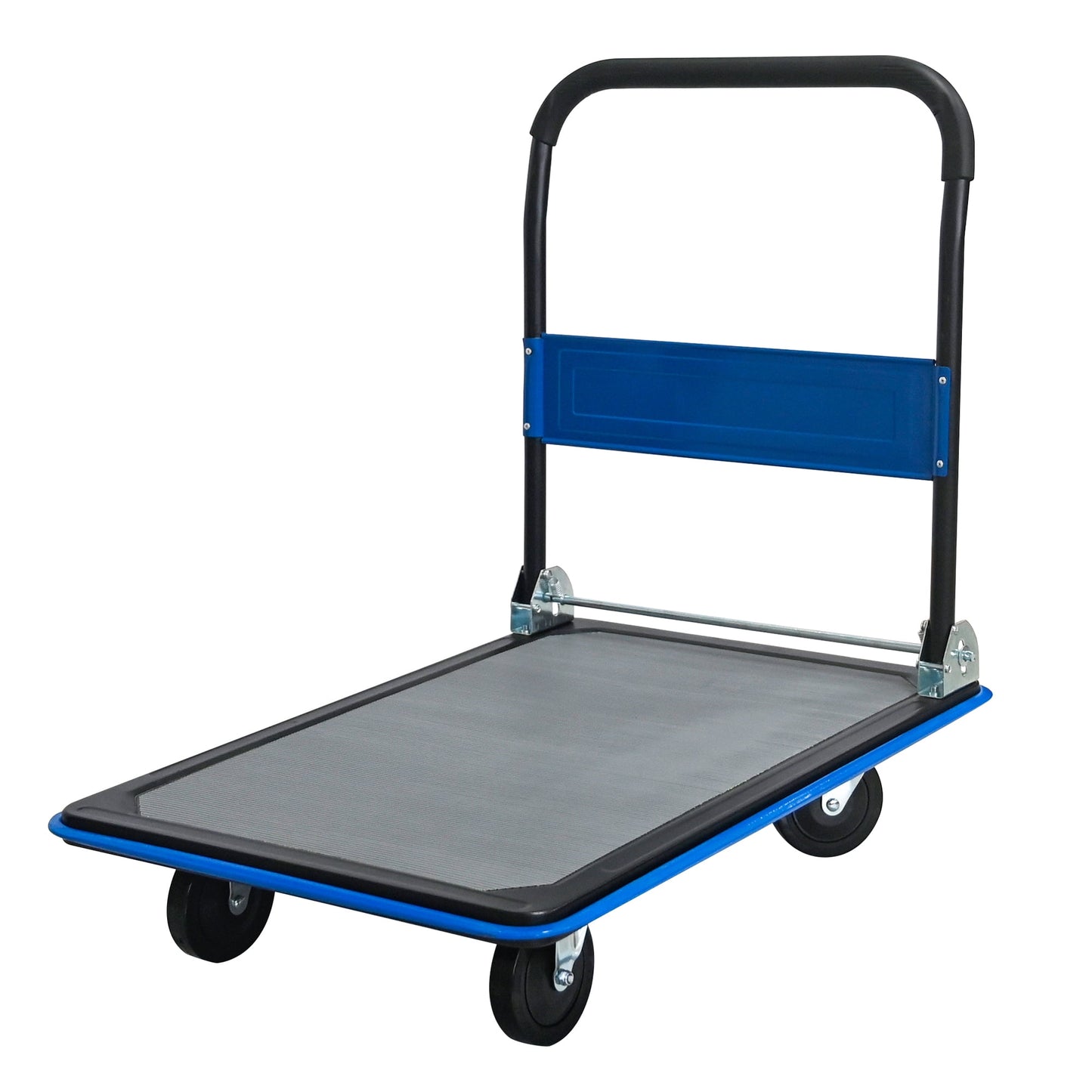 Garge Utility Cart, 660lbs Heavy Duty Capacity Platform Hand Truck 360 Degree Swivel Wheels Foldable Push Hand Cart for Loading and Storage, Warehouse