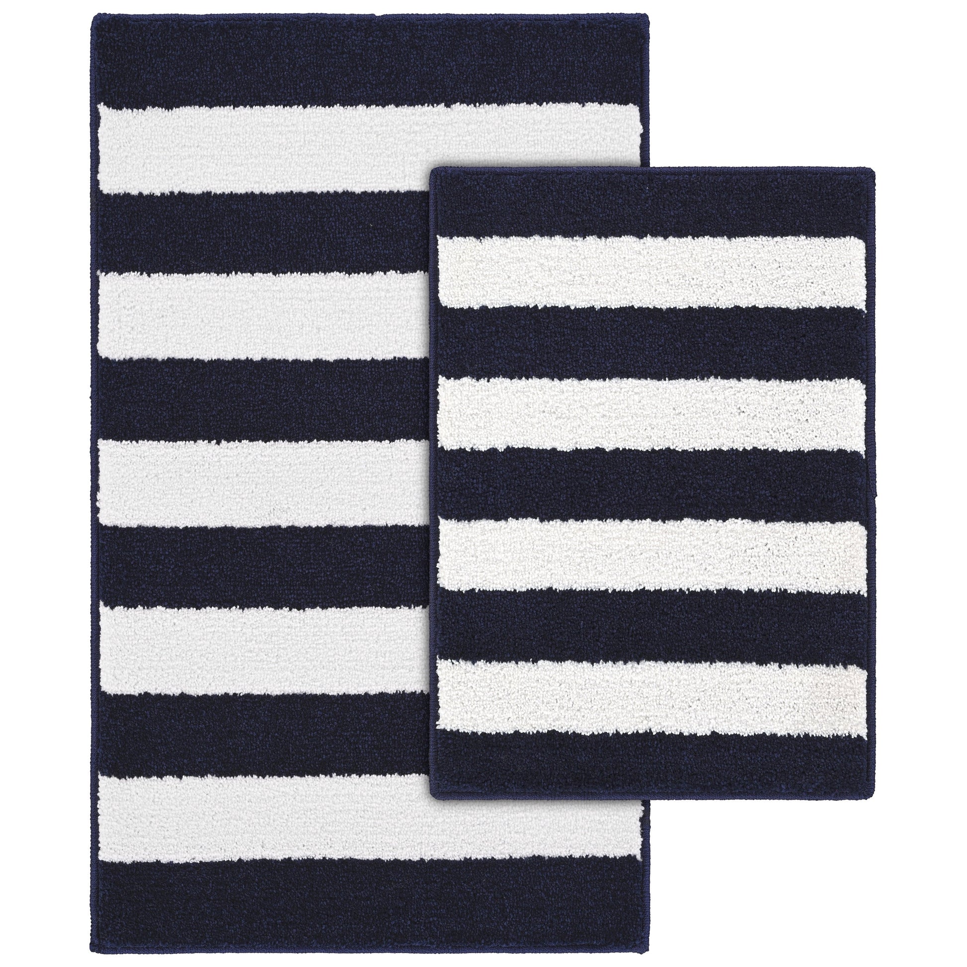 Garland Rug Beach Stripe Washable Classic Red/White Bathroom Rug, 21" x 34"