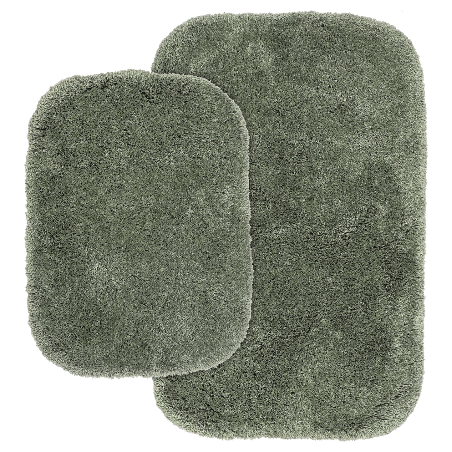 Garland Rug Finest Luxury Washable Bath Rug Set, 2 Piece Set (17"x24" Bath Rug, & 21"x34" Bath Rug) Deep Fern