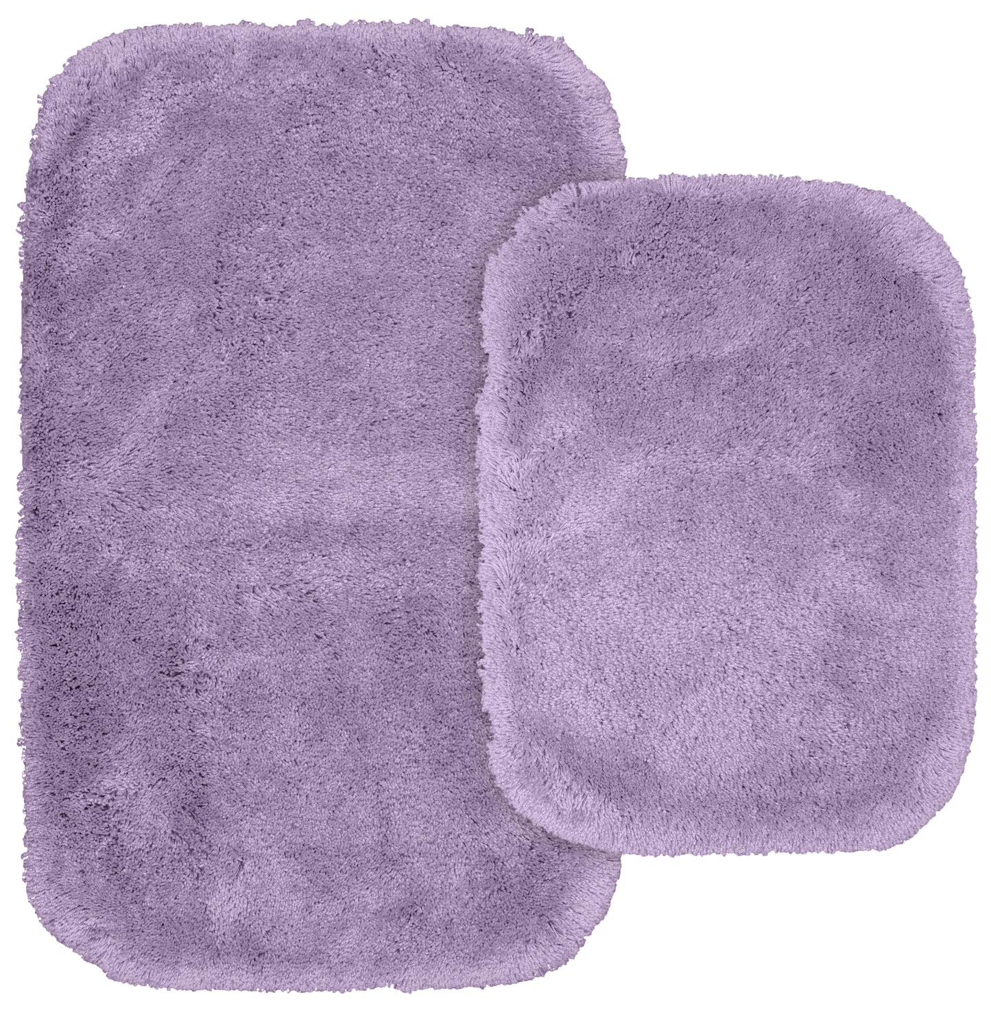 Garland Rug Finest Luxury Washable Bath Rug Set, 2 Piece Set (17"x24" Bath Rug, & 21"x34" Bath Rug) Purple