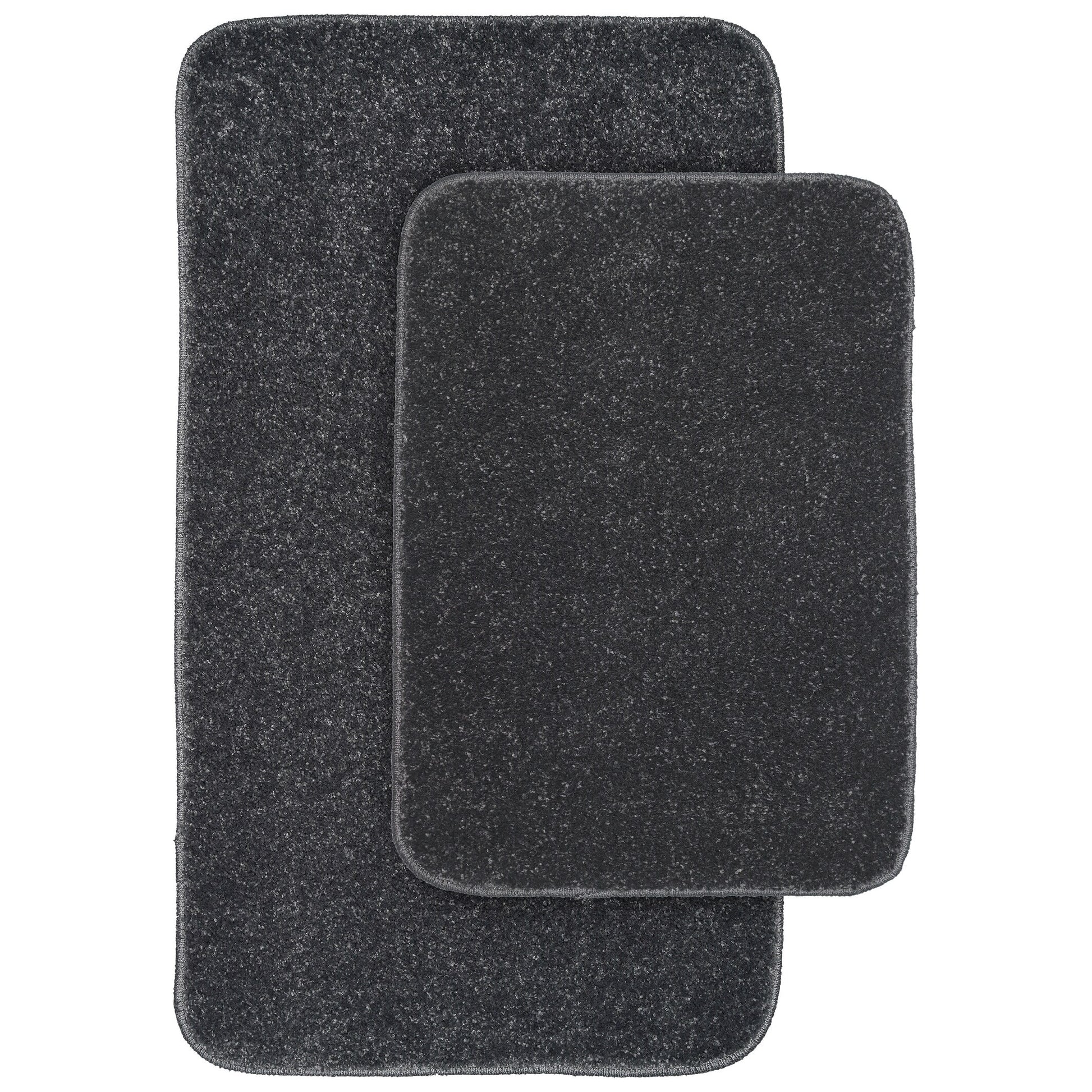 Garland Rug Gramercy Washable Bath Rug Set, 2 Piece (20"x34" & 17"x24") Cinder Gray