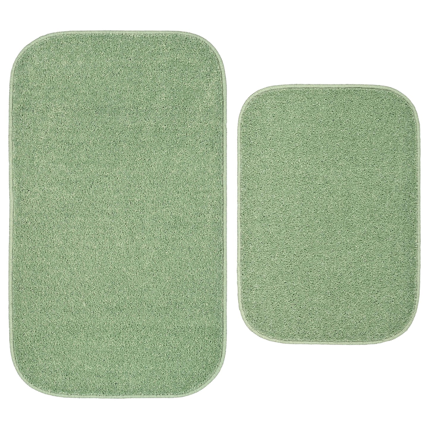 Garland Rug Gramercy Washable Bath Rug Set, 2 Piece (20"x34" & 17"x24") Deep Fern