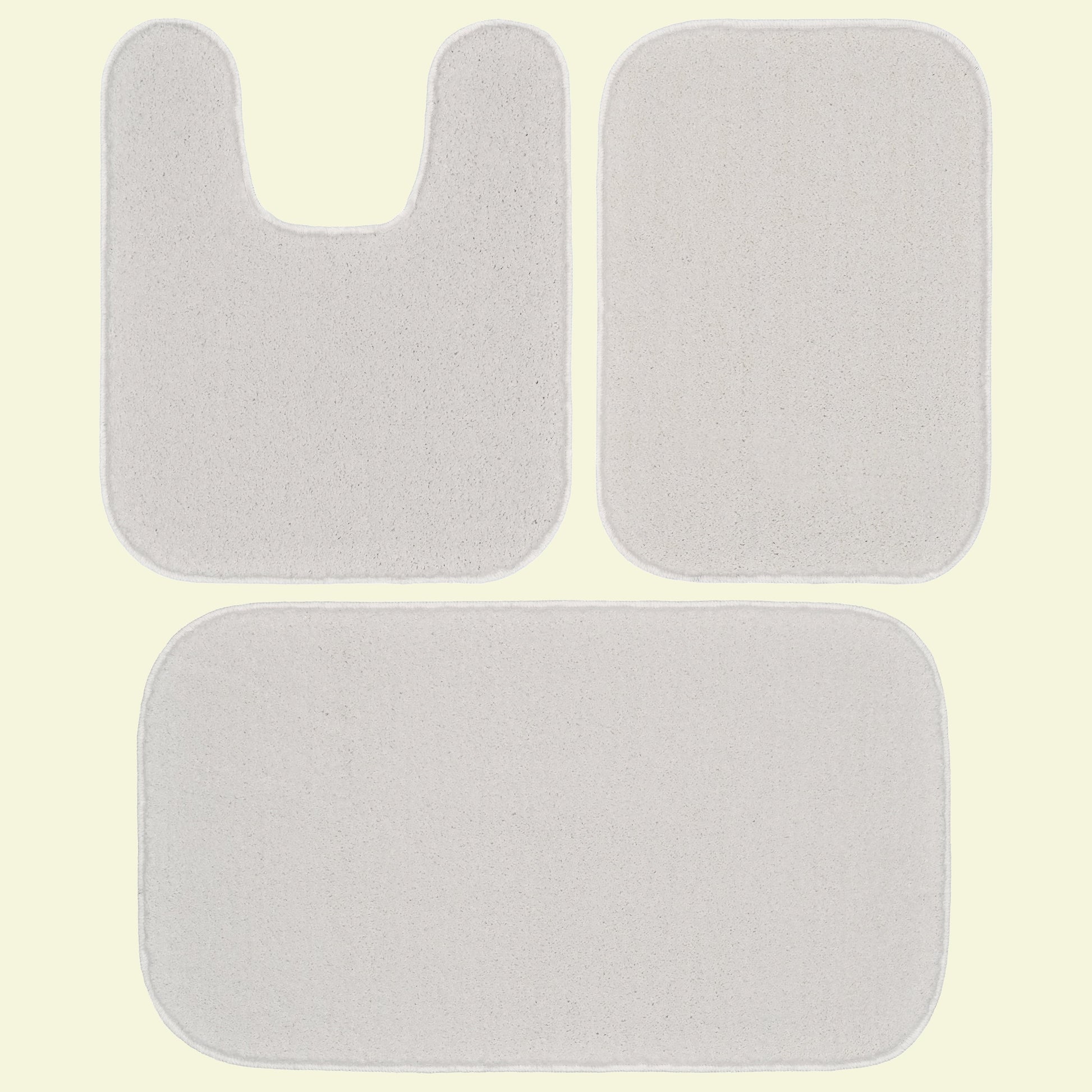 Garland Rug Gramercy Washable Bath Rug Set, 3-Piece (2 Bath Rugs, & Contour Rug) White