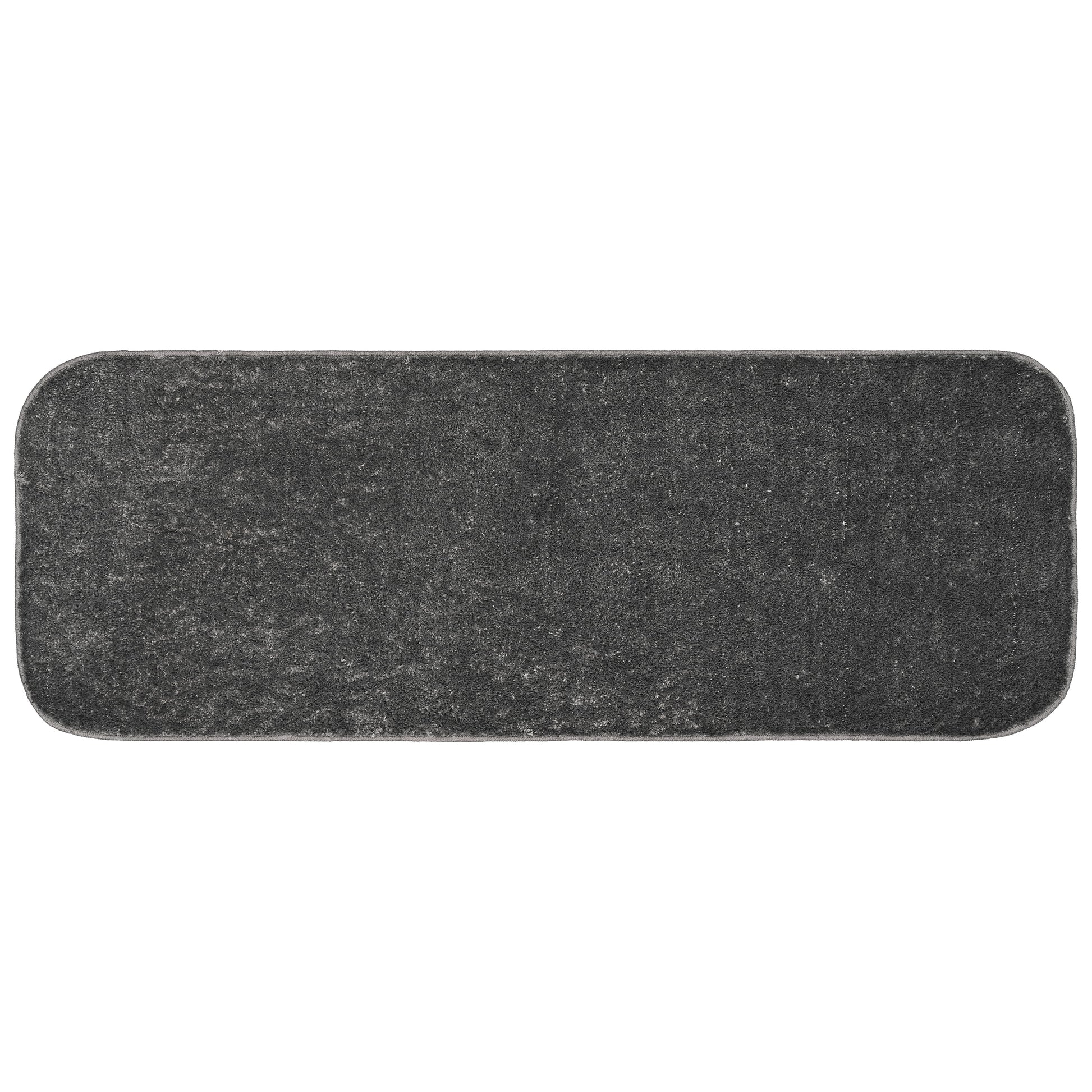 Garland Rug Gramercy Washable Polypropylene Cinder Gray Bathroom Runner, 22â€ x 60â€