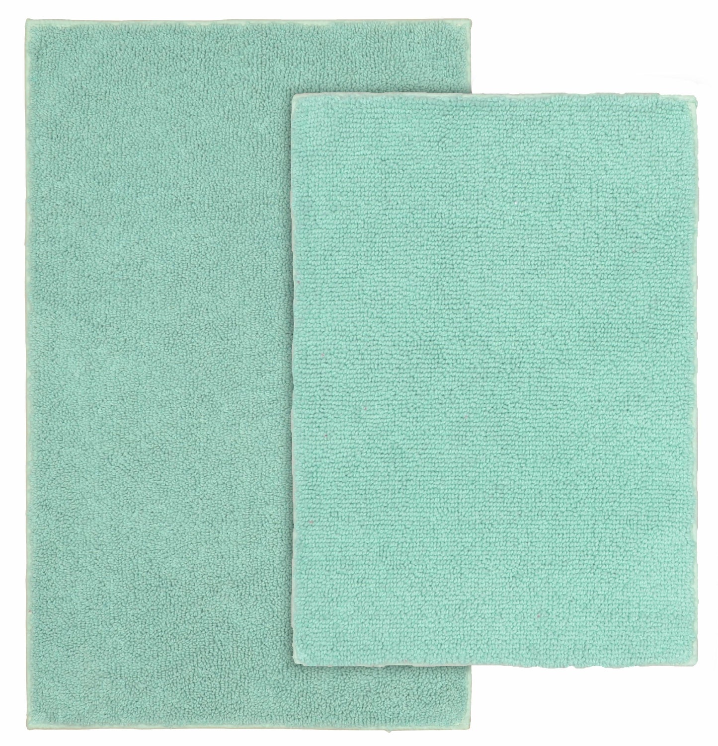 Garland Rug Queen Cotton Washable Bath Rug Set, 2 Piece Set (17"x24" Bath Rug, & 21"x34" Bath Rug) Sea Foam