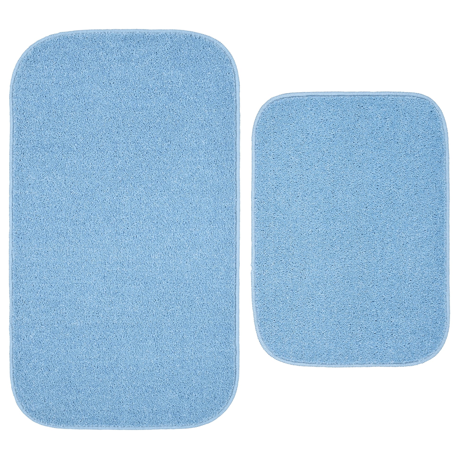 Garland Rug Sedona Washable Bath Rug Set, 2 Piece (21"x34" & 17"x24") Basin Blue