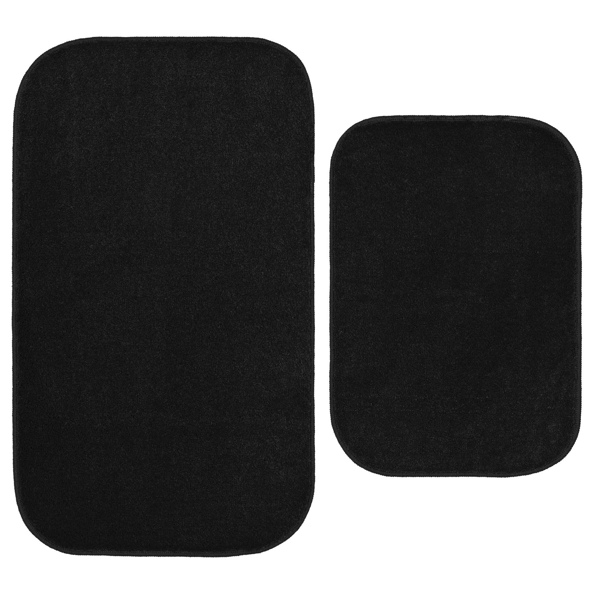 Garland Rug Sedona Washable Bath Rug Set, 2 Piece (21"x34" & 17"x24") Black