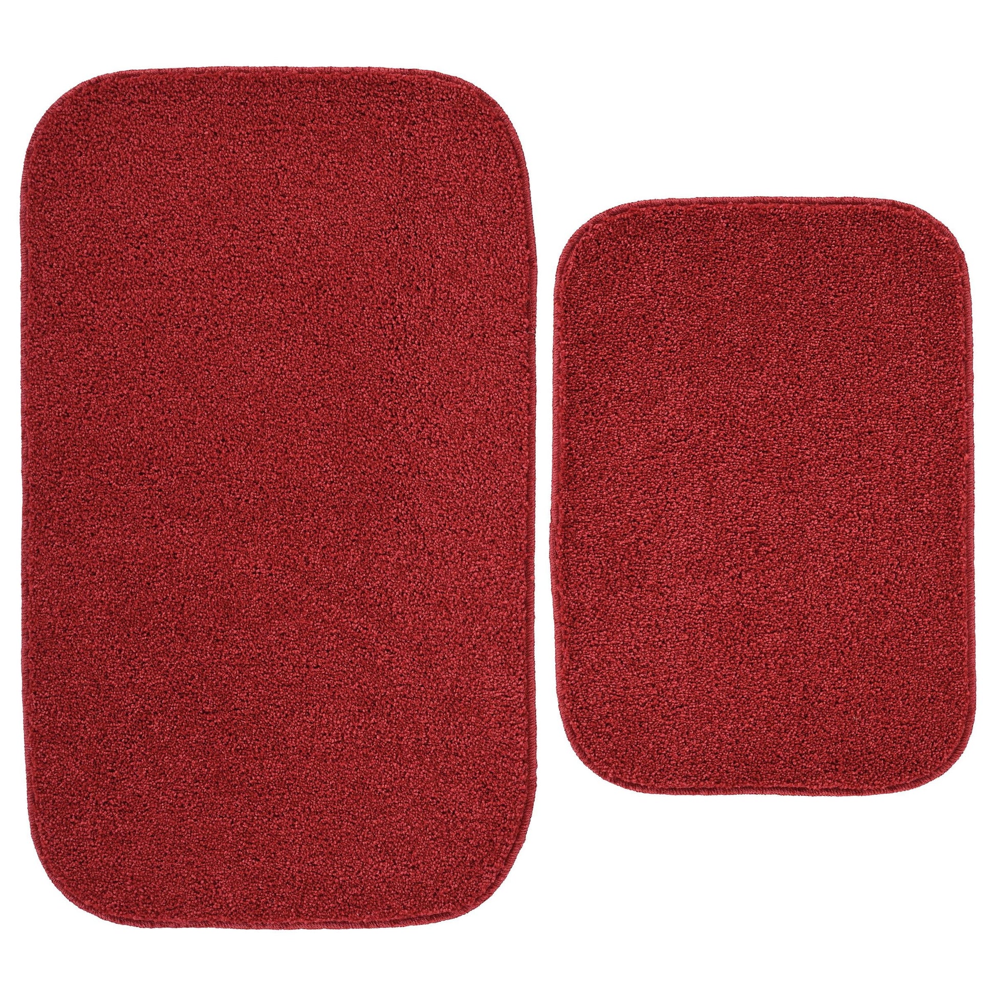 Garland Rug Sedona Washable Bath Rug Set, 2 Piece (21"x34" & 17"x24") Classic Red