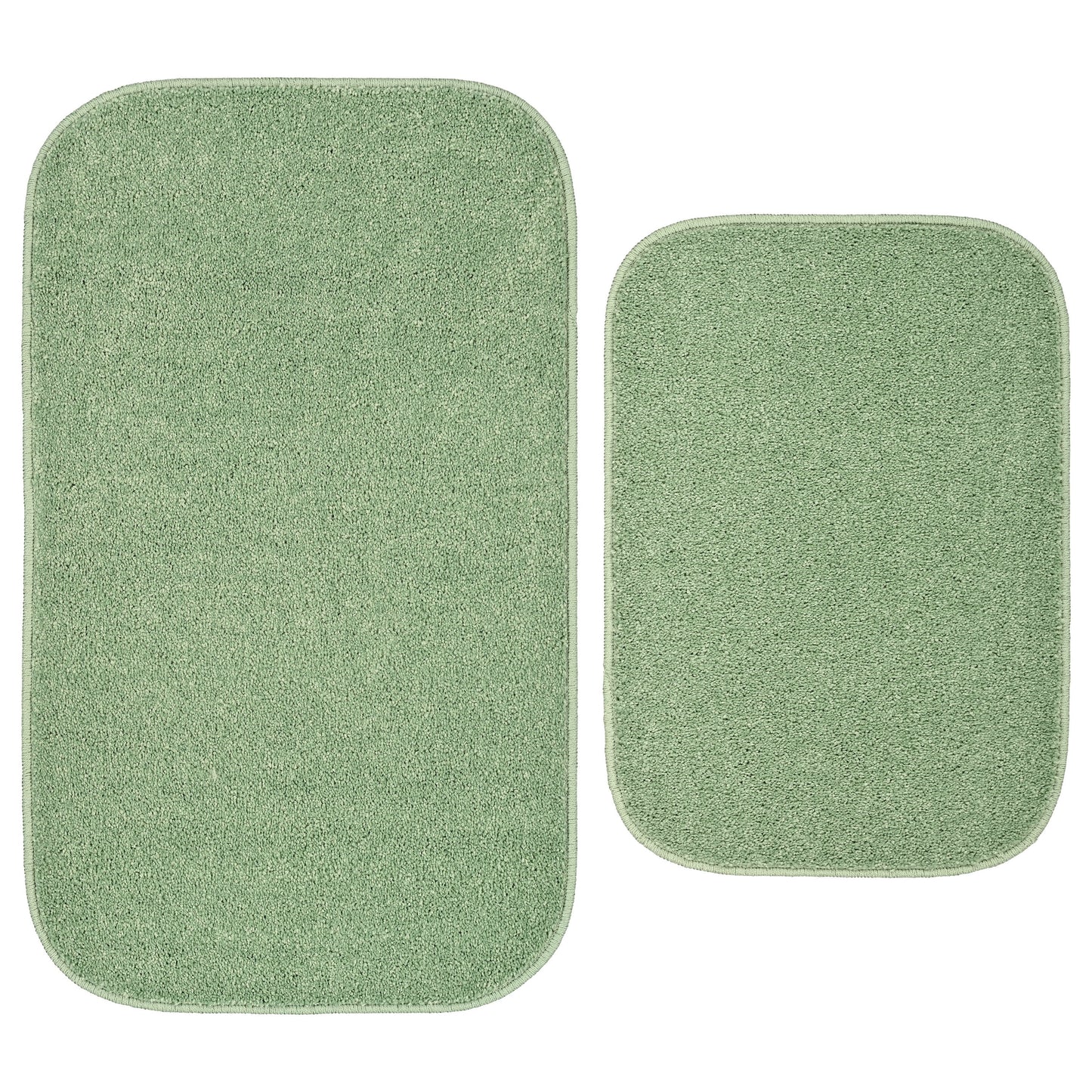 Garland Rug Sedona Washable Bath Rug Set, 2 Piece (21"x34" & 17"x24") Deep Fern