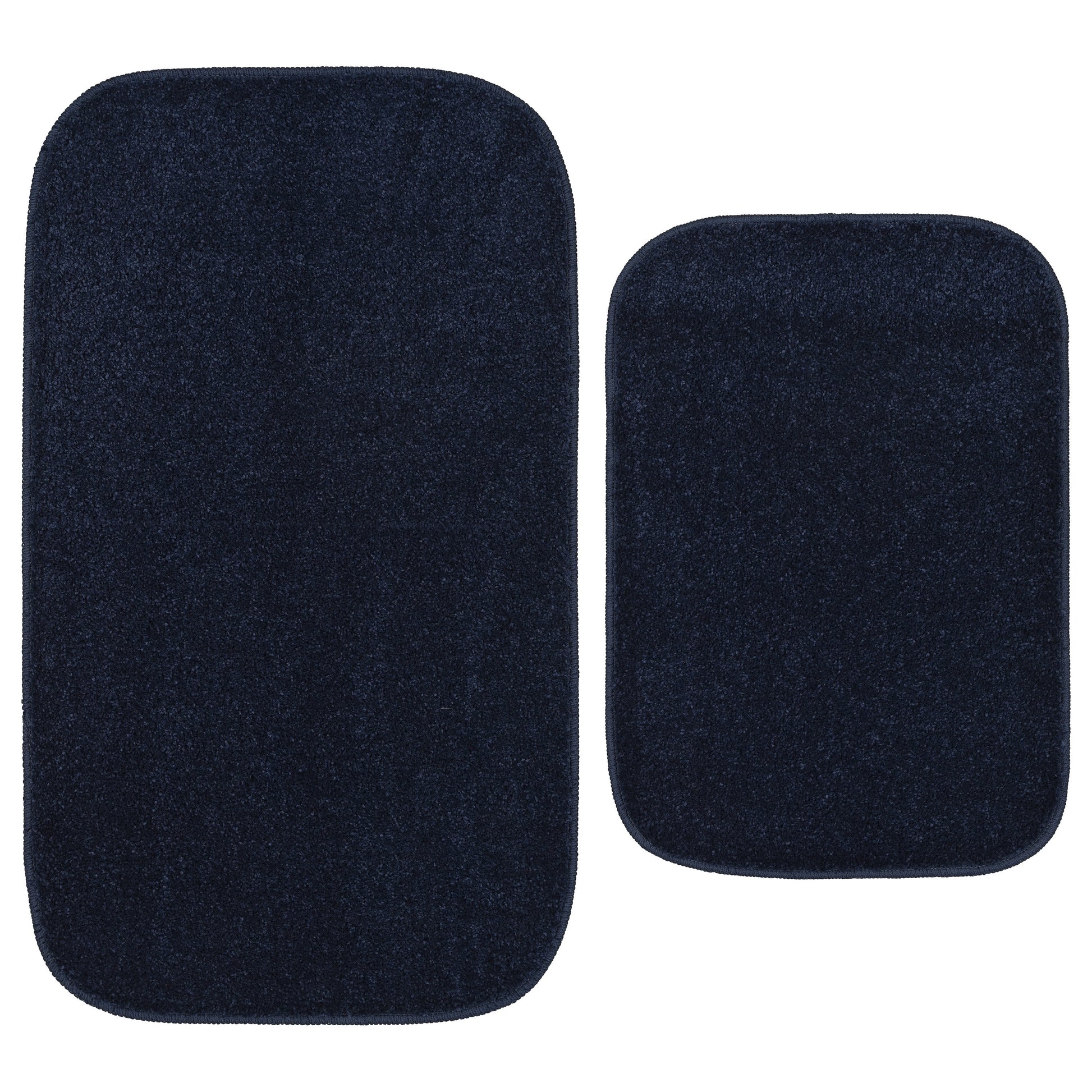 Garland Rug Sedona Washable Bath Rug Set, 2 Piece (21"x34" & 17"x24") Navy