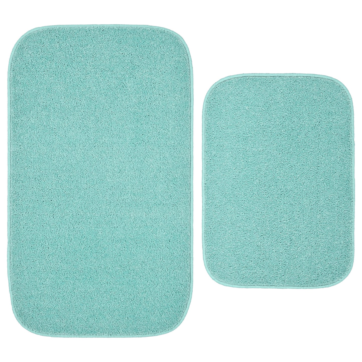Garland Rug Sedona Washable Bath Rug Set, 2 Piece (21"x34" & 17"x24") Sea Foam