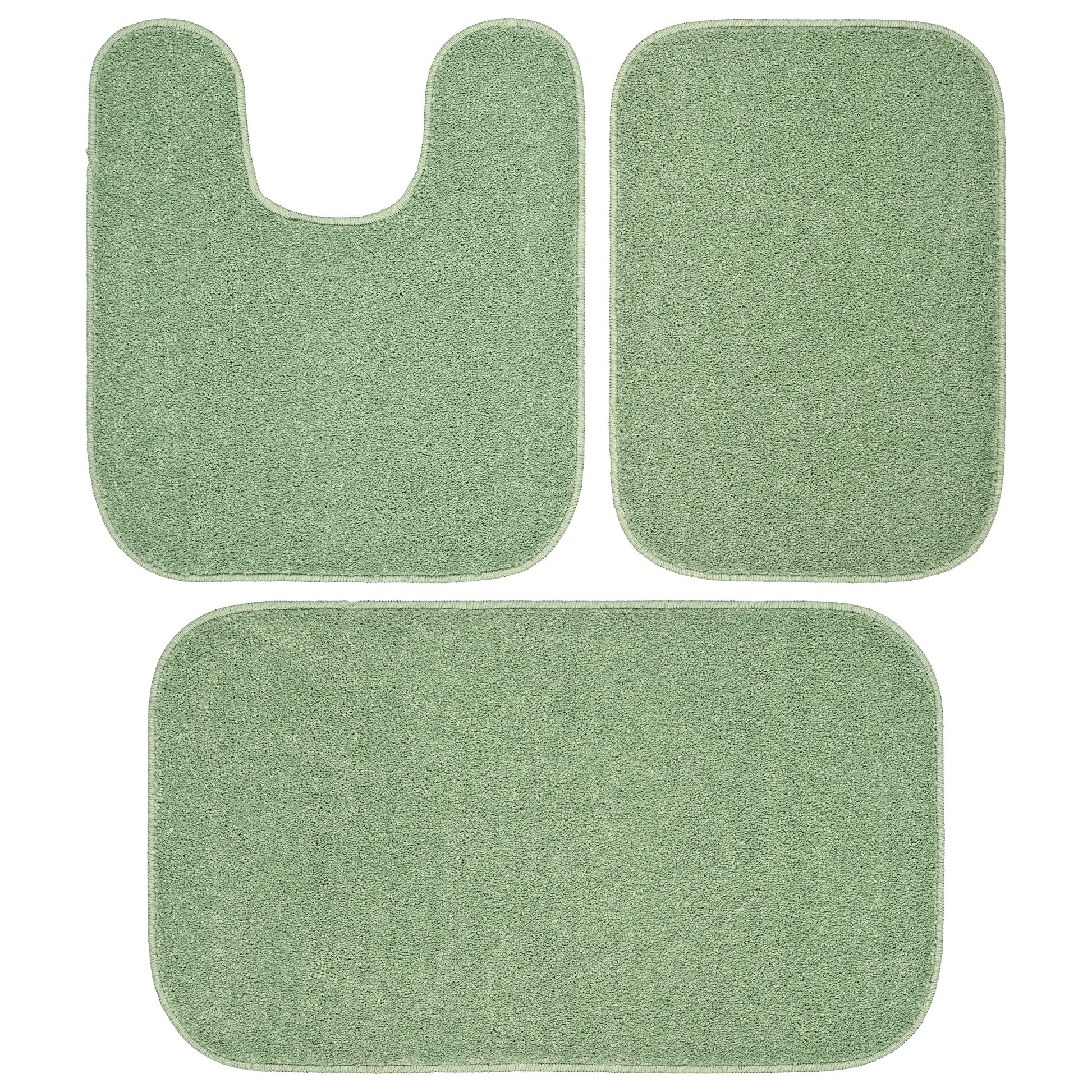 Garland Rug Sedona Washable Bath Rug Set, 3 Piece Set (2 Bath Rugs, & Contour Rug) Deep Fern