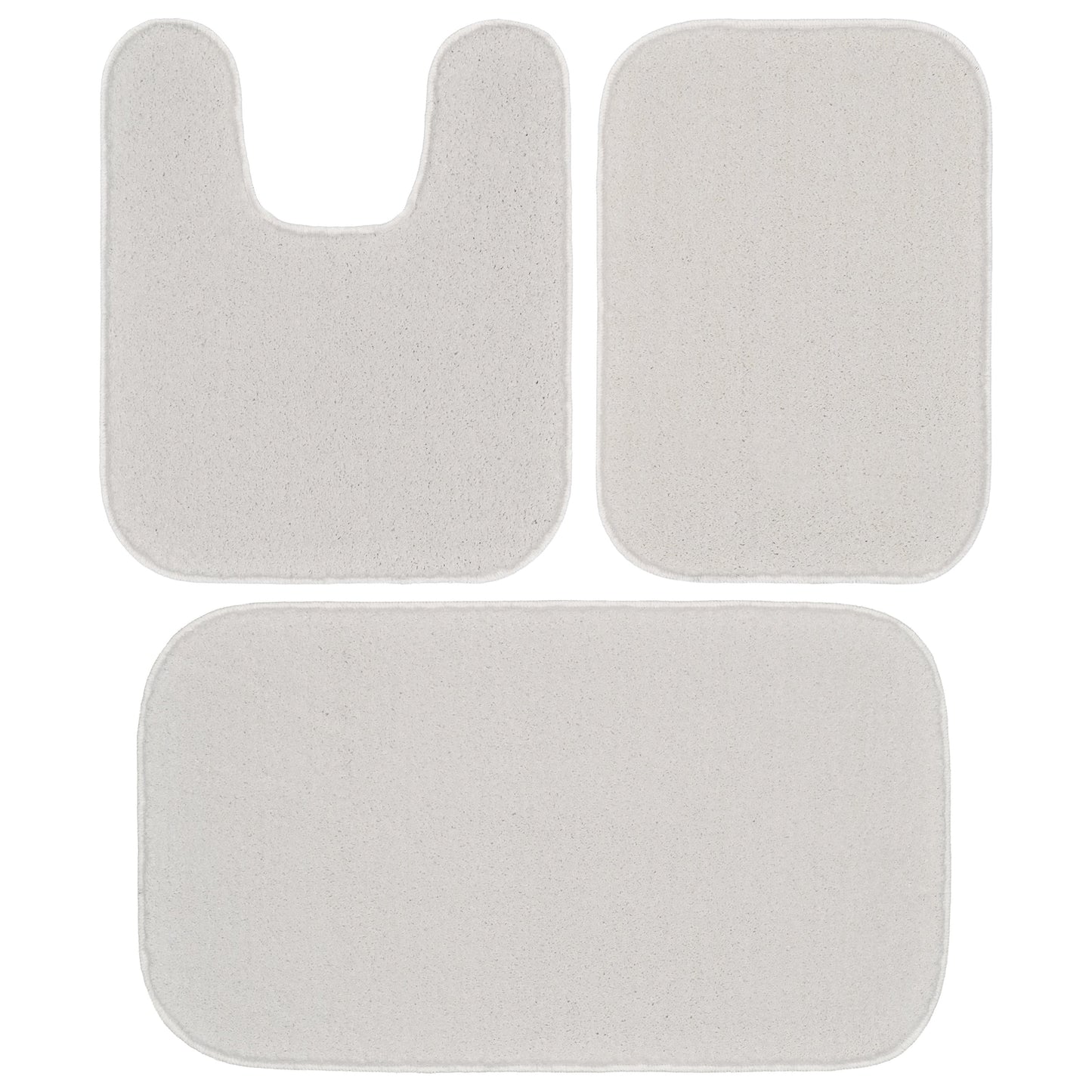 Garland Rug Sedona Washable Bath Rug Set, 3 Piece Set (2 Bath Rugs, & Contour Rug) White