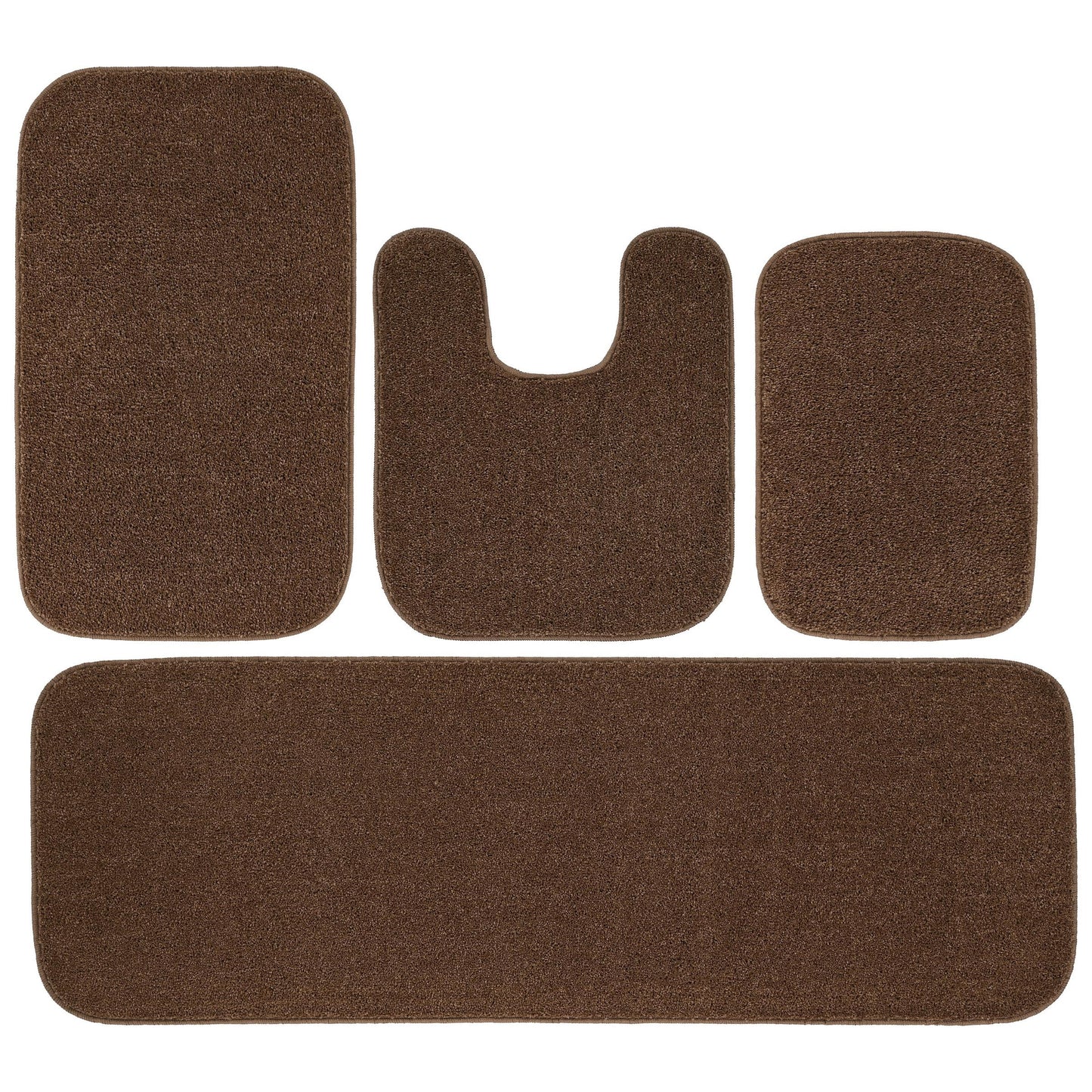 Garland Rug Sedona Washable Bath Rug Set, 4 Piece Set (2 Bath Rugs, Contour Rug, Runner Rug) Cinnamon