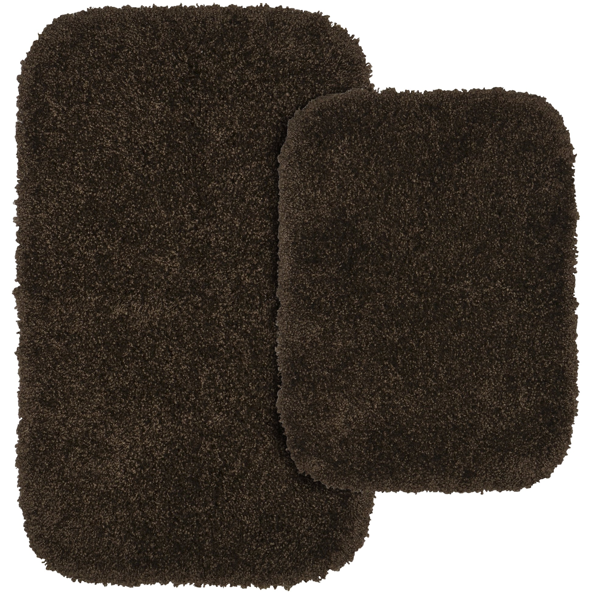 Garland Rug Serendipity Washable Nylon Bath Rug Set, 2 Piece Set (17"x24" Bath Rug, & 21"x34" Bath Rug) Chocolate