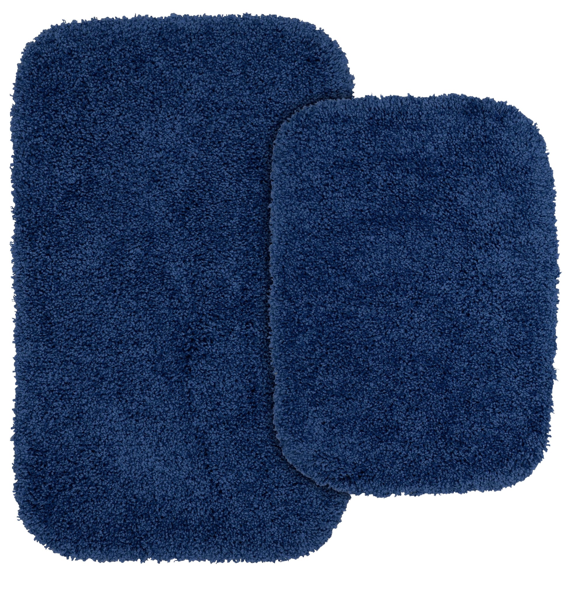 Garland Rug Serendipity Washable Nylon Bath Rug Set, 2 Piece Set (17"x24" Bath Rug, & 21"x34" Bath Rug) Navy