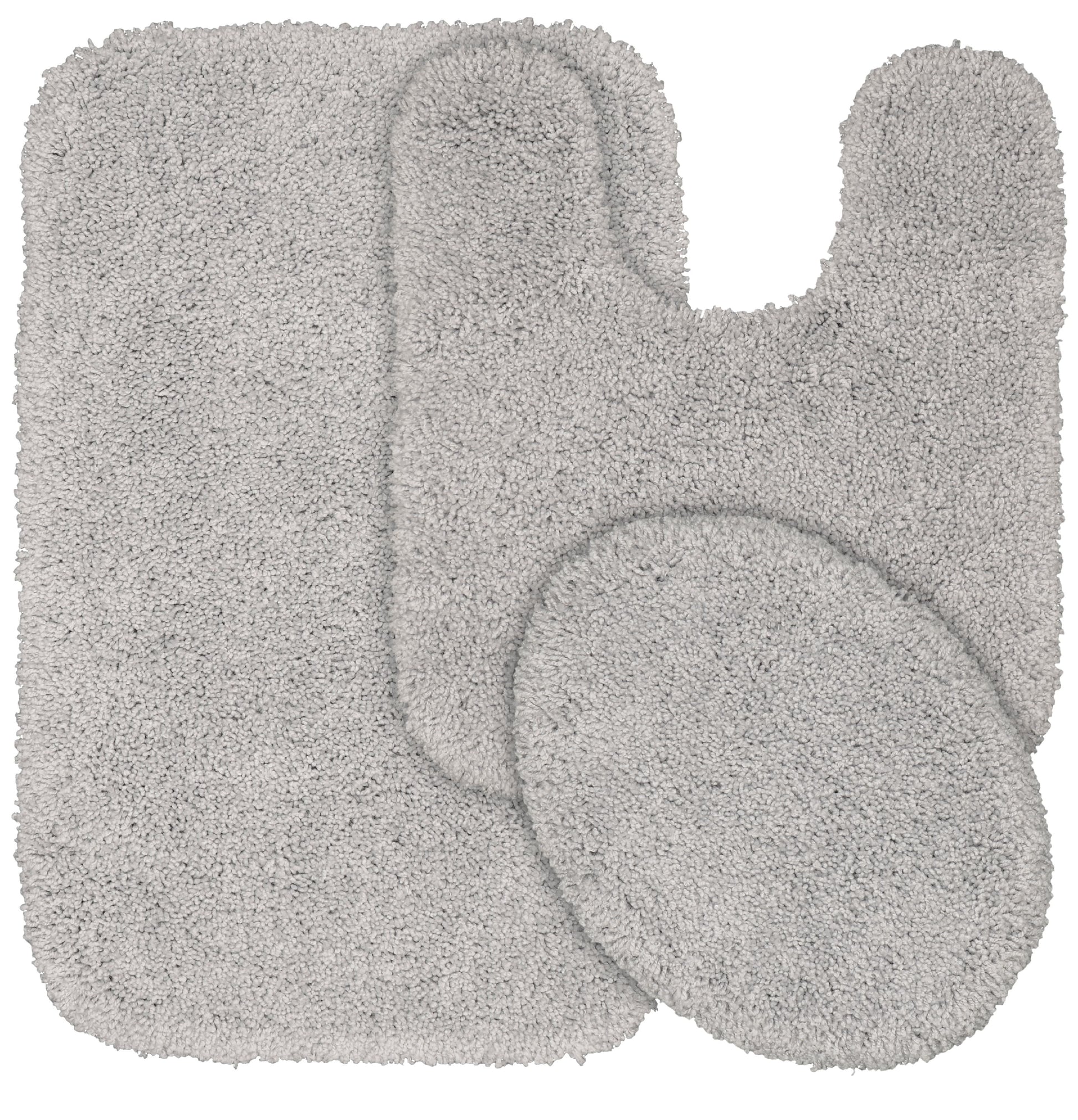 Garland Rug Serendipity Juego de Tapetes de BaÃ±o de Nailon Lavable, Juego de 3 Piezas (Tapete de BaÃ±o de 21"x34", Tapete Contorneado y Tapa de Inodoro) Gris Platino