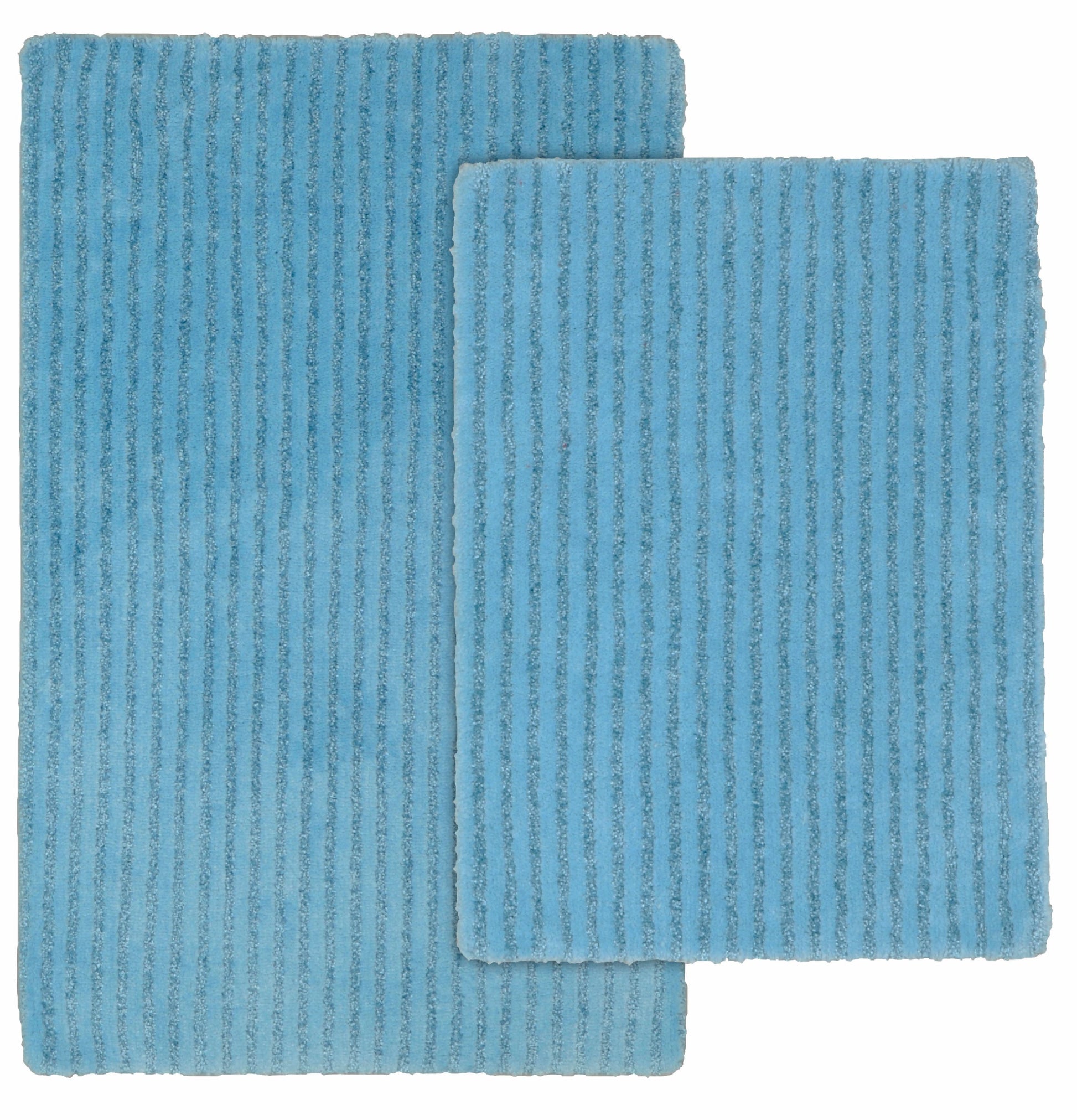 Garland Rug Sheridan 2 Piece Nylon Washable Bath Rug Set Basin Blue
