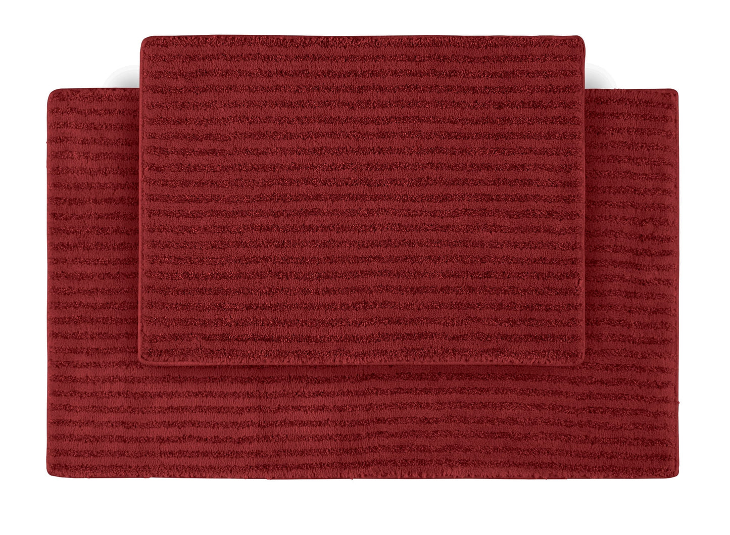 Garland Rug Sheridan Washable Nylon Bath Rug Set, 2 Piece Set (17"x24" Bath Rug, & 21"x34" Bath Rug) Chili Pepper Red