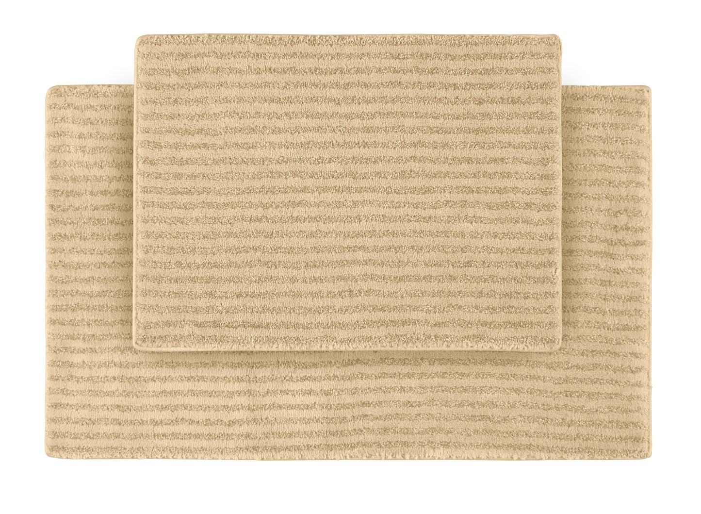 Garland Rug Sheridan Washable Nylon Bath Rug Set, 2 Piece Set (17"x24" Bath Rug, & 21"x34" Bath Rug) Linen