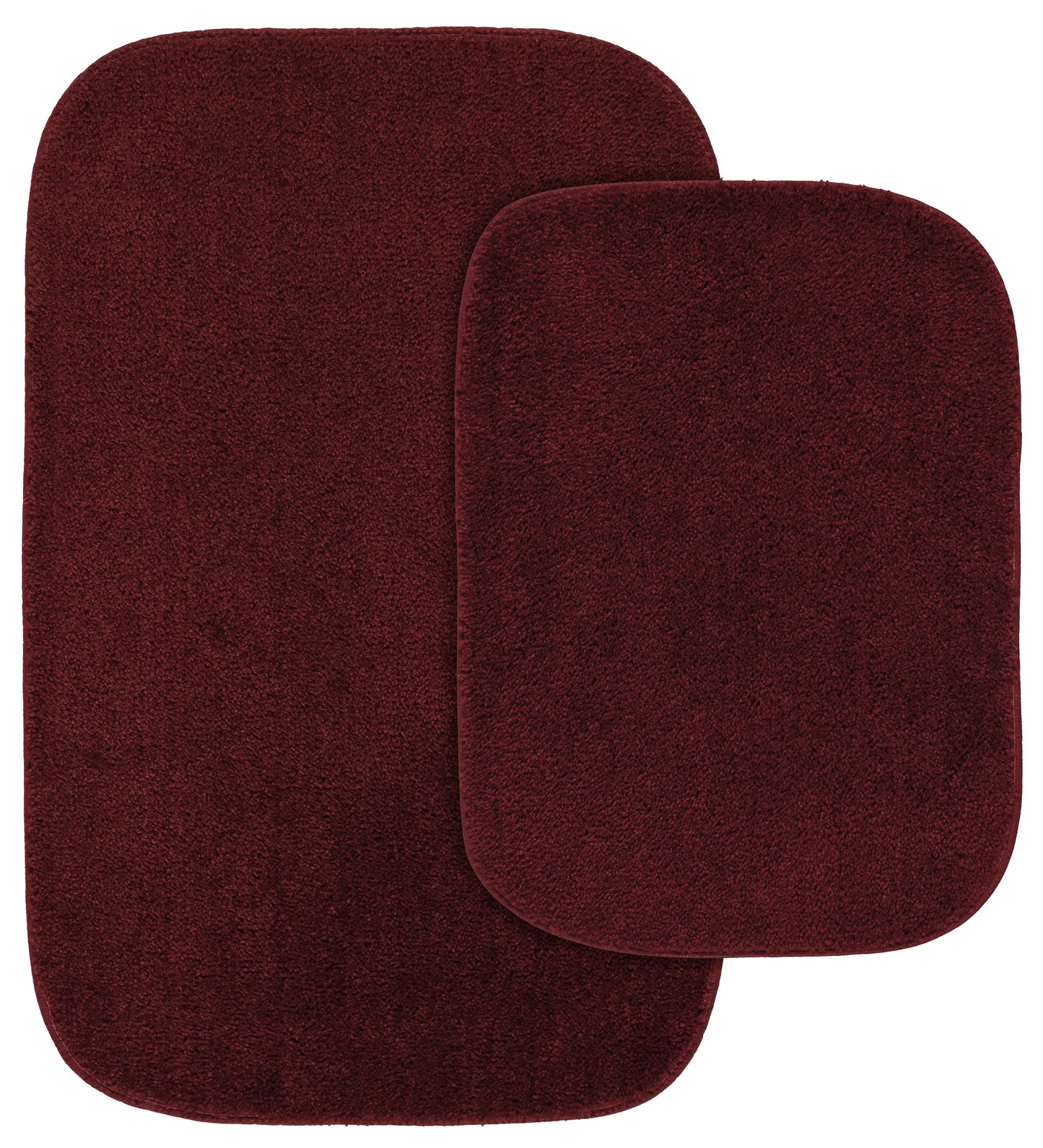 Garland Rug Traditional Washable Bath Rug Set, 2 Piece Set (17"x24" Bath Rug, & 21"x34" Bath Rug) Chili Red