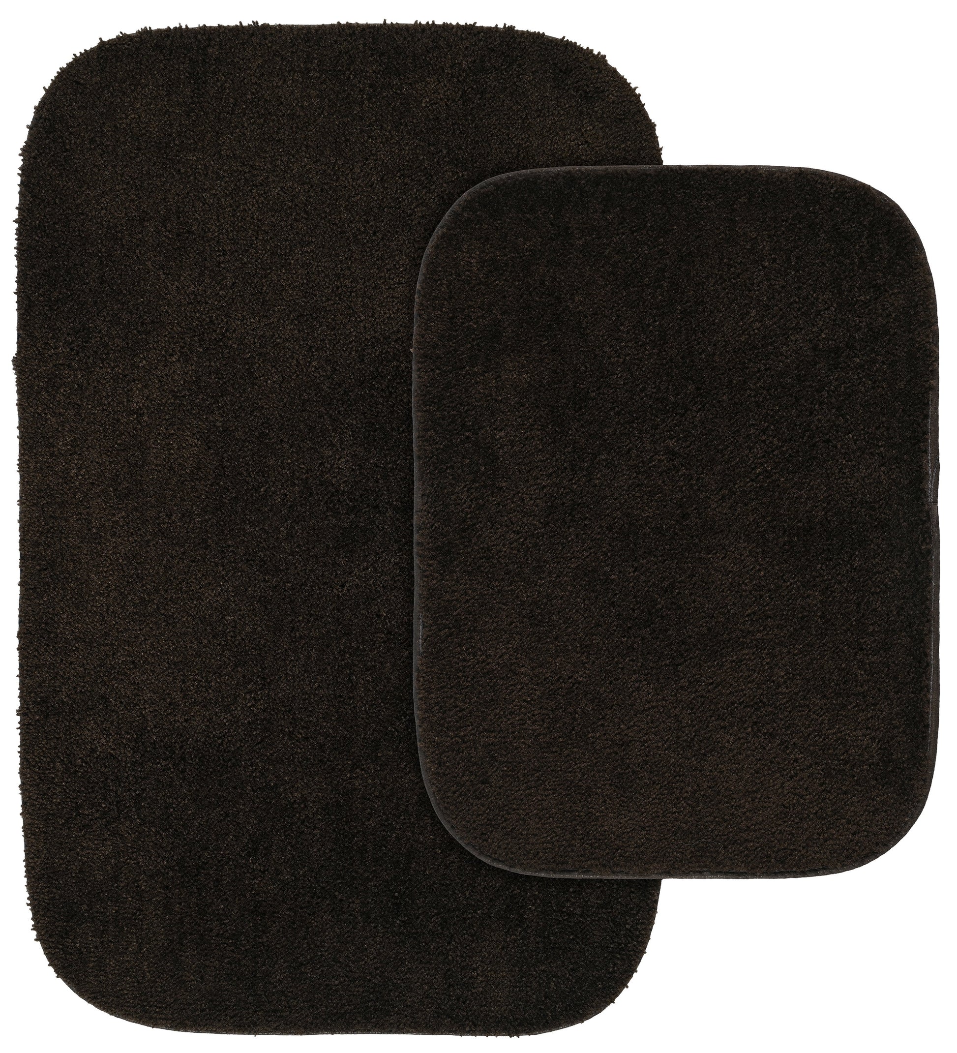 Garland Rug Traditional Washable Bath Rug Set, 2 Piece Set (17"x24" Bath Rug, & 21"x34" Bath Rug) Chocolate