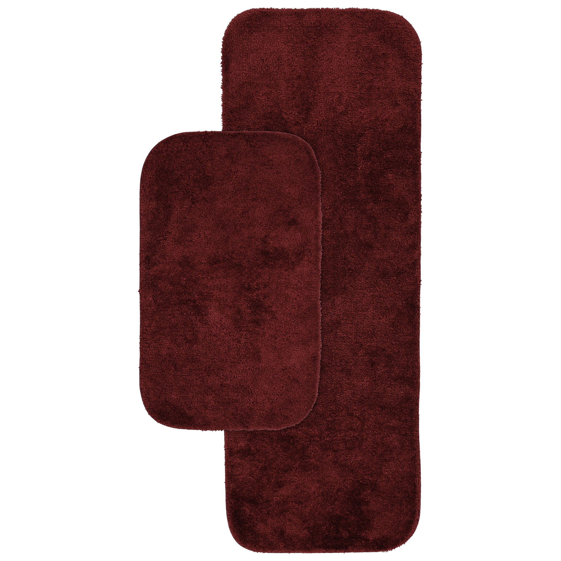 Garland Rug Traditional Washable Bath Rug Set, 2-Piece Set (21"x34" Bath Rug, & 22"x60" Runner) Chili Red