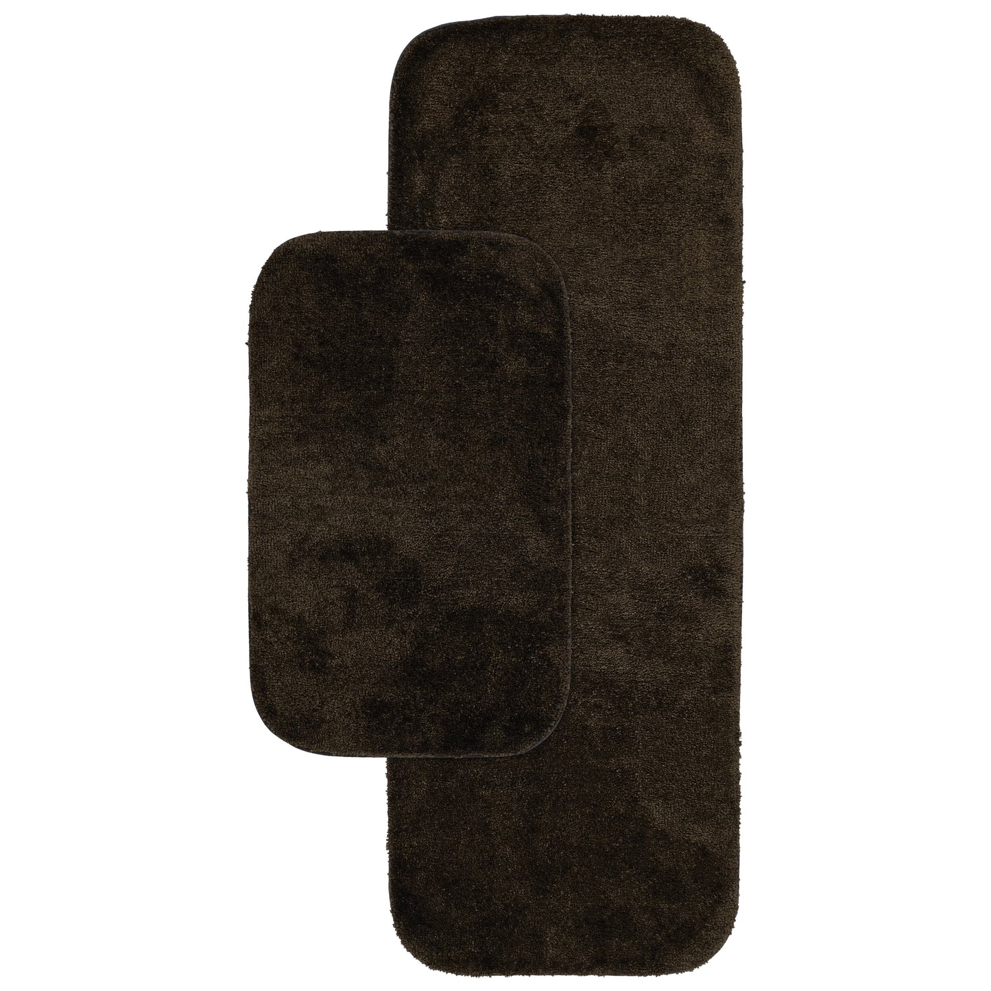 Garland Rug Traditional Washable Bath Rug Set, 2-Piece Set (21"x34" Bath Rug, & 22"x60" Runner) Chocolate