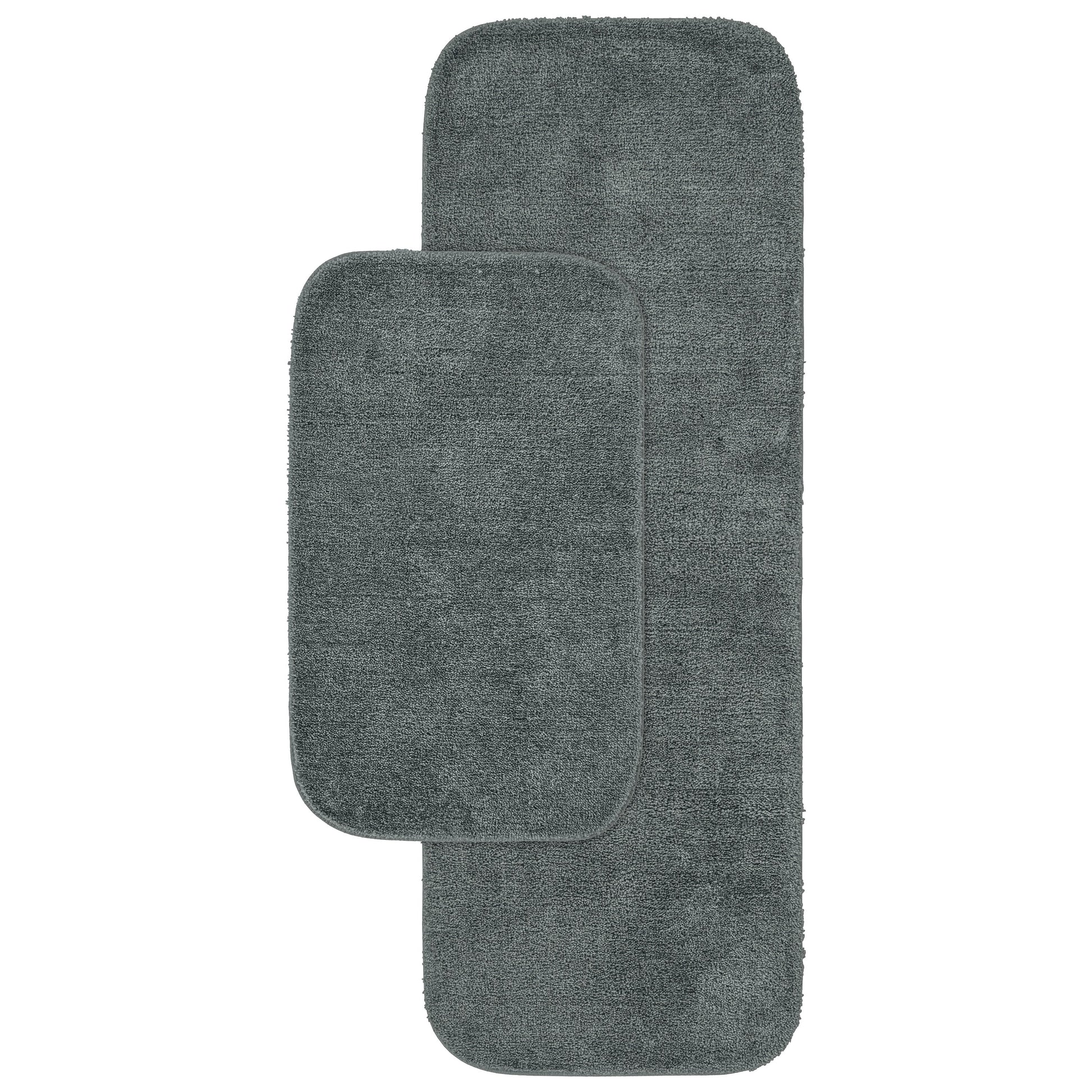 Garland Alfombra Tradicional Lavable, Juego de Alfombras de BaÃ±o, Juego de 2 Piezas (Alfombra de BaÃ±o de 21"x34" y Pasillo de 22"x60") Gris Oscuro