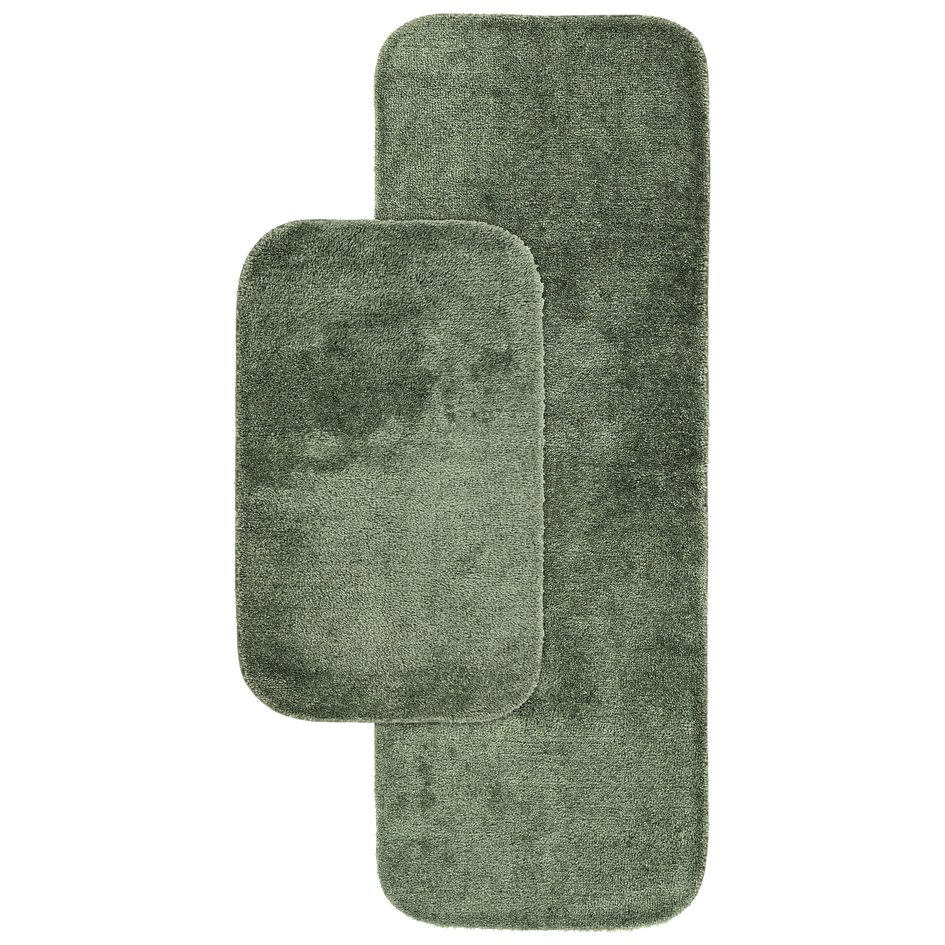 Garland Rug Traditional Washable Bath Rug Set, 2-Piece Set (21"x34" Bath Rug, & 22"x60" Runner) Deep Fern