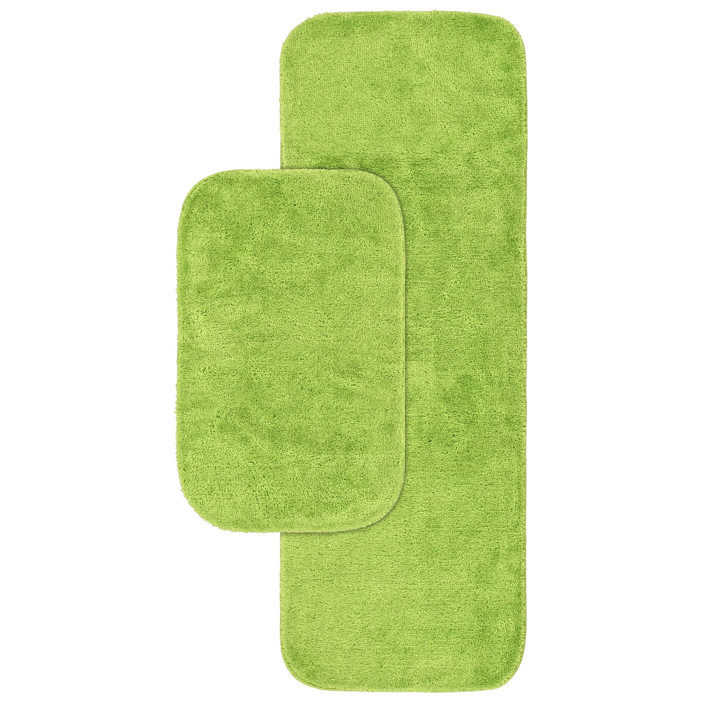 Garland Rug Traditional Washable Bath Rug Set, 2-Piece Set (21"x34" Bath Rug, & 22"x60" Runner) Lime-Aid
