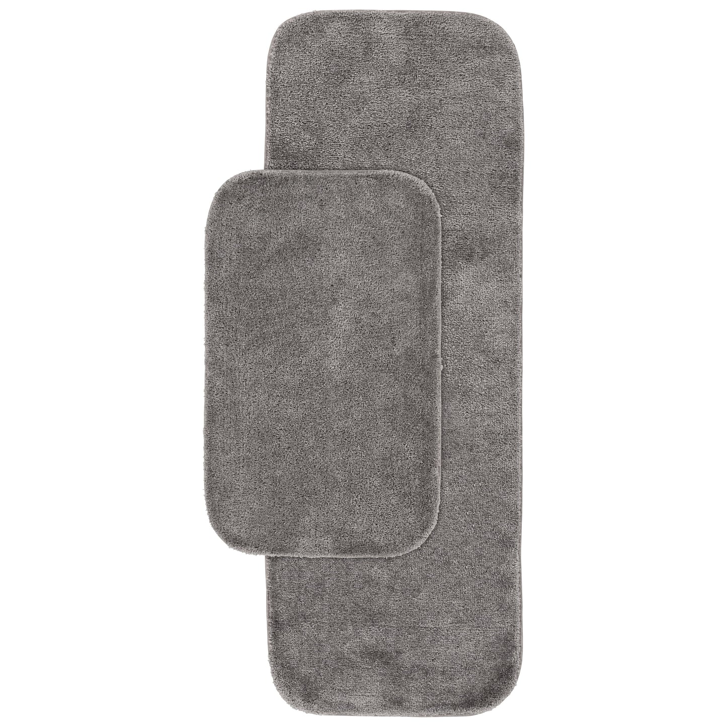 Garland Alfombra Tradicional Lavable Juego de Alfombras de BaÃ±o, Juego de 2 Piezas (Alfombra de BaÃ±o de 21"x34" y Pasillo de 22"x60") Gris Medio